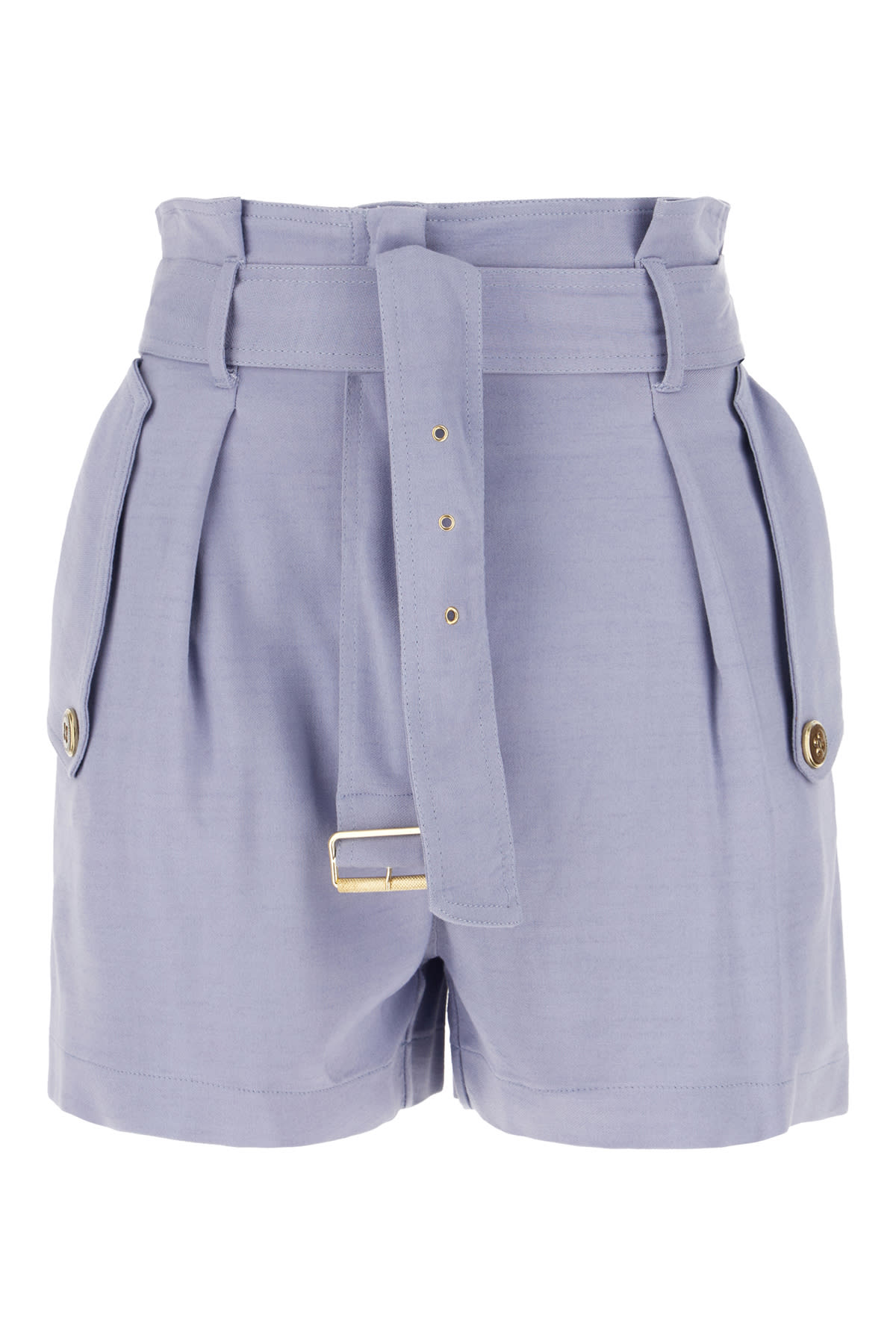 Pastel Purple Stretch Viscose Blend Shorts