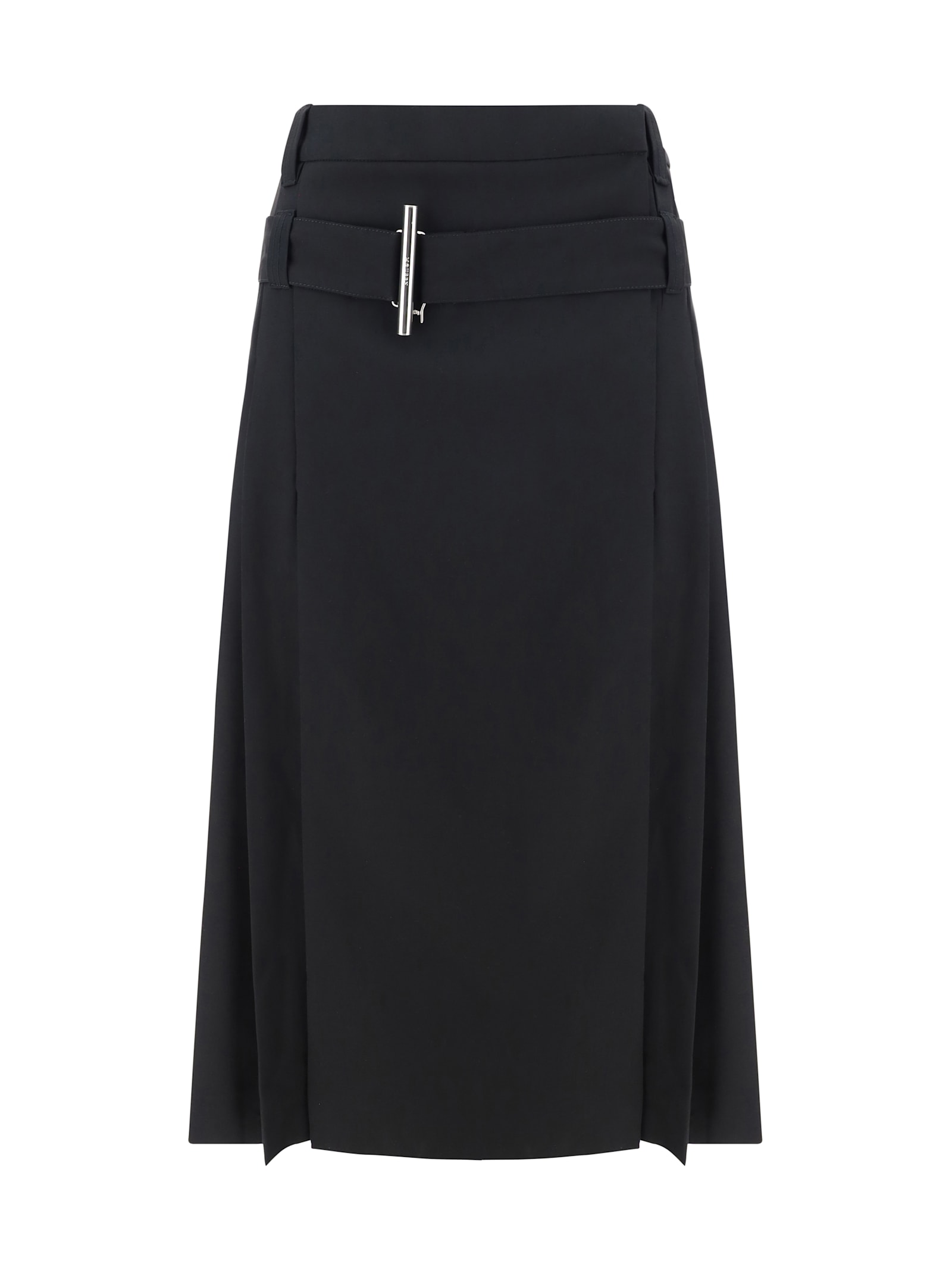 Shop Alexander Mcqueen Midi Skirt In Black