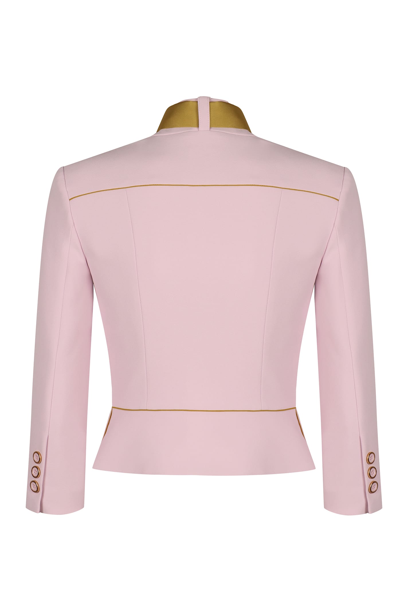 Elisabetta Franchi Cropped Tailored Jacket With High Neckline In Pink
