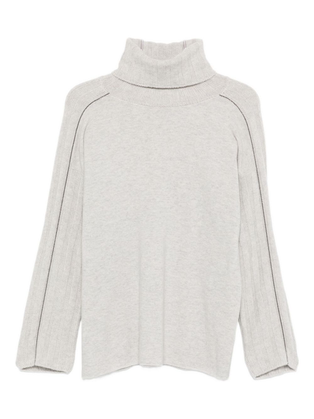 Le Tricot Perugia Turtleneck Sweater In White