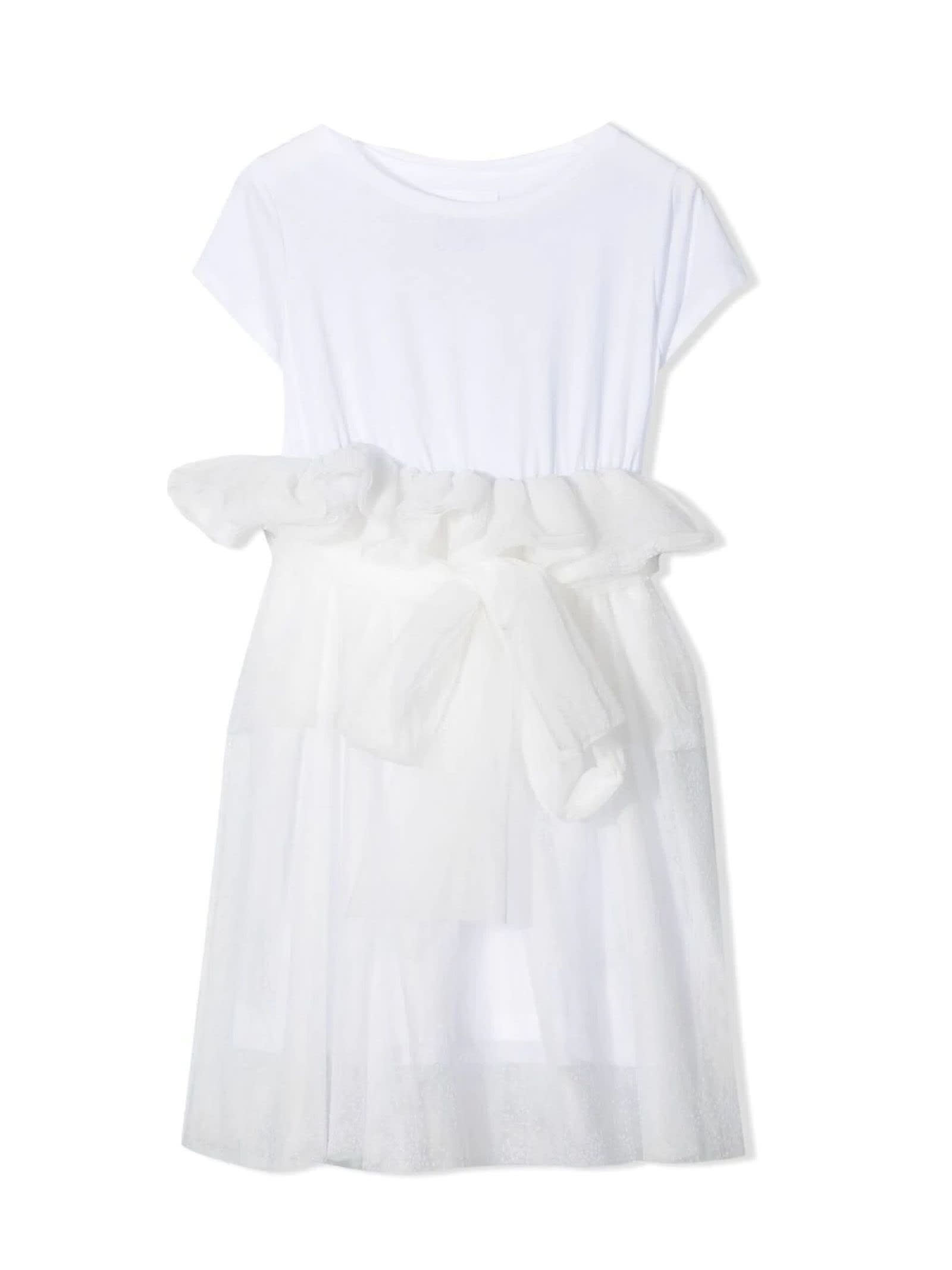 Douuod White Cotton T-shirt Dress