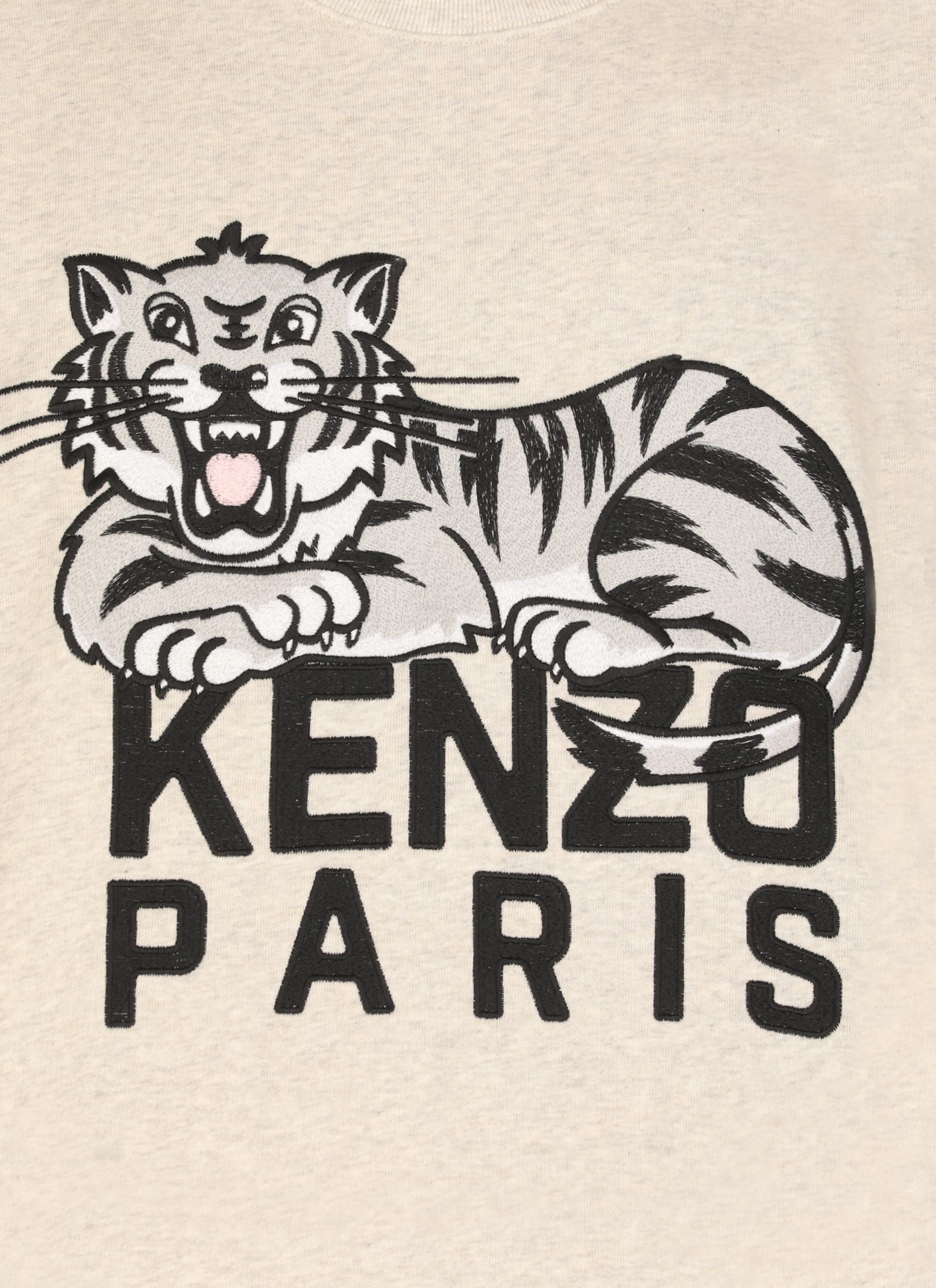 Kenzo Tiger Embroidered Crewneck Sweatshirt In Grey