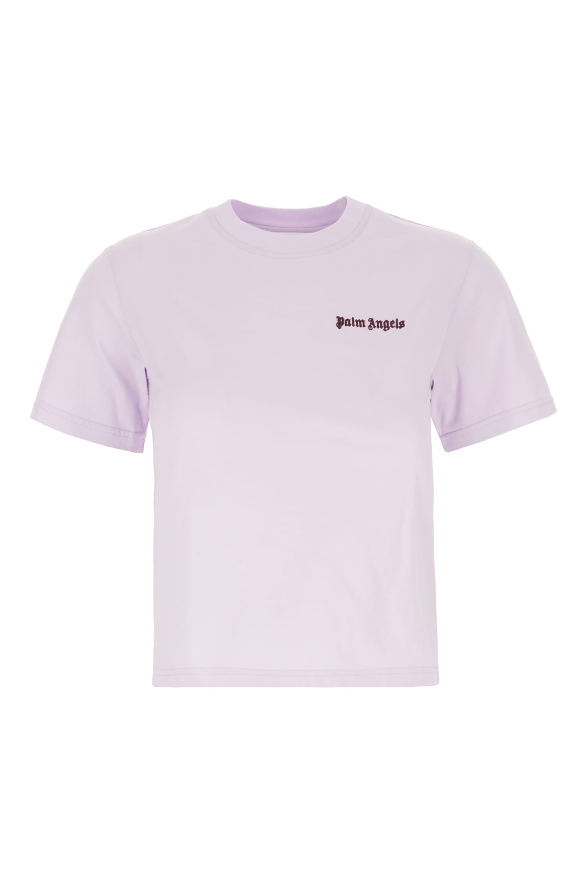 Shop Palm Angels Lillac Cotton T-shirt In Lilac Plum