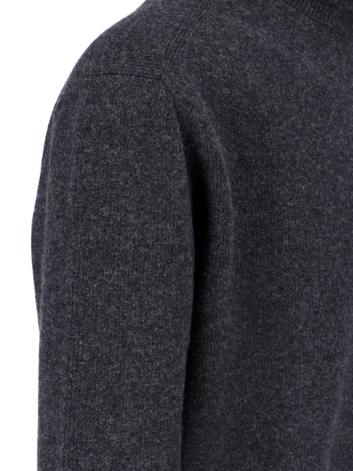 Shop Lemaire High Neck Sweater In Anthracite Melange