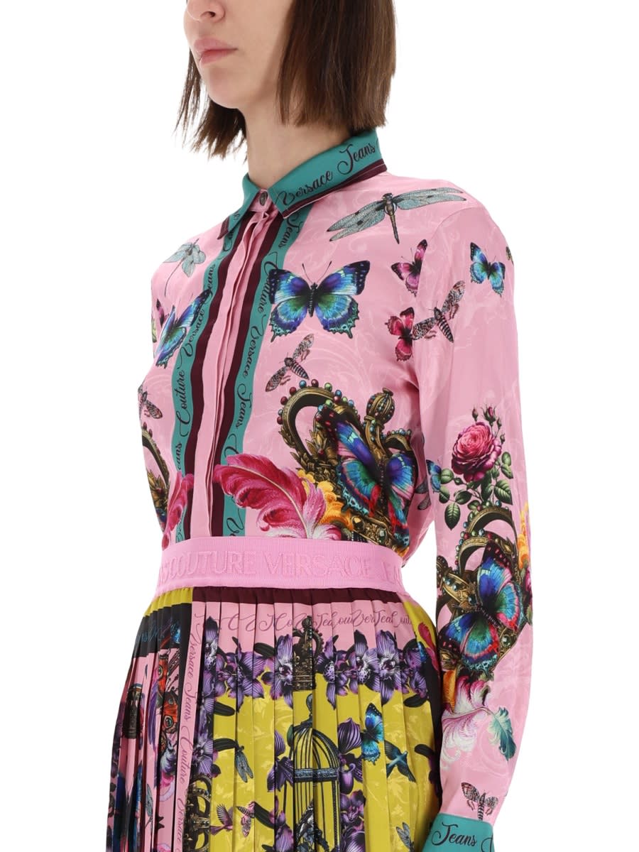 Versace Jeans Couture Printed Shirt In Pink