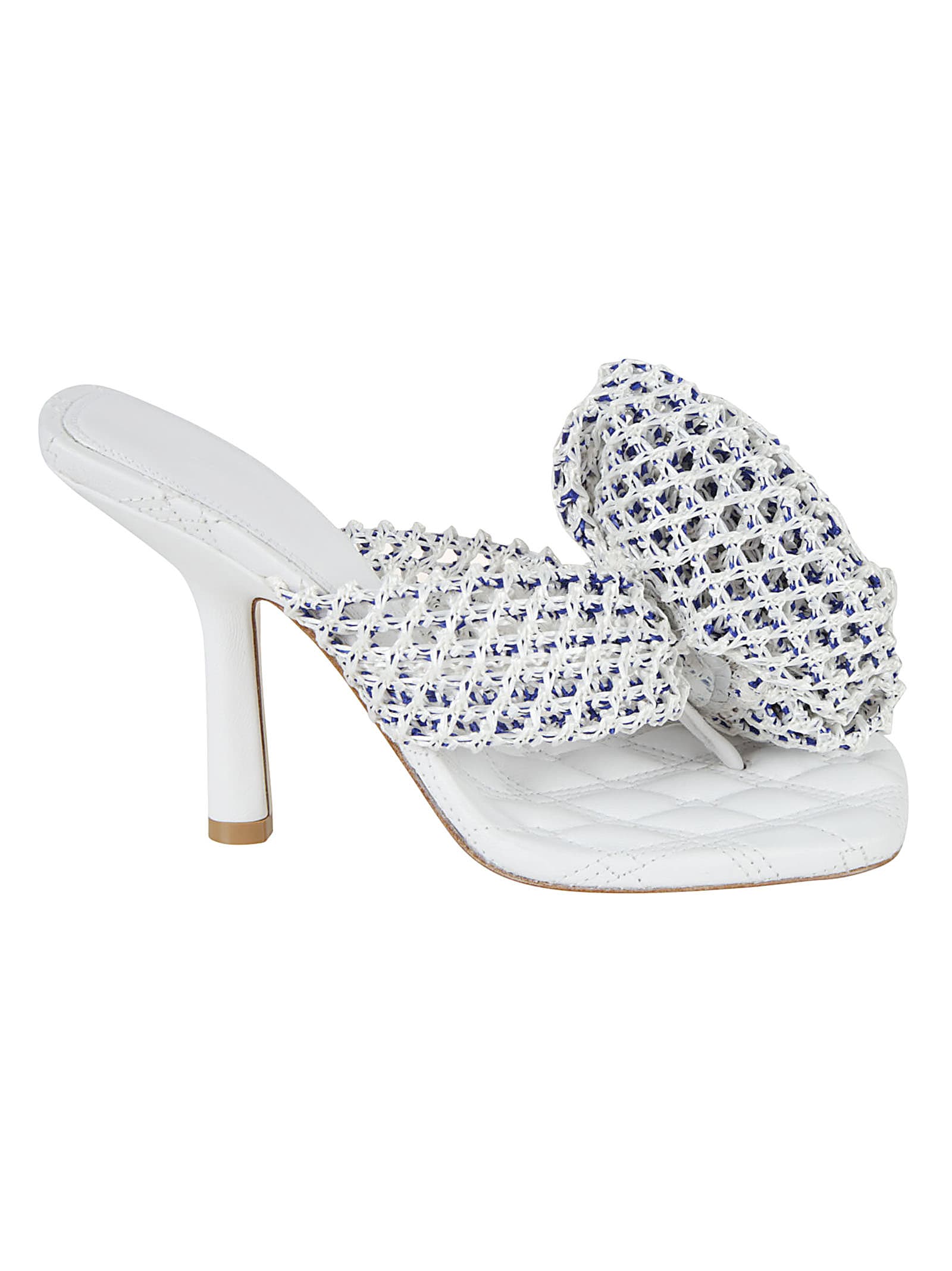 Shop Burberry Quilted Weave Sandals In Optic White