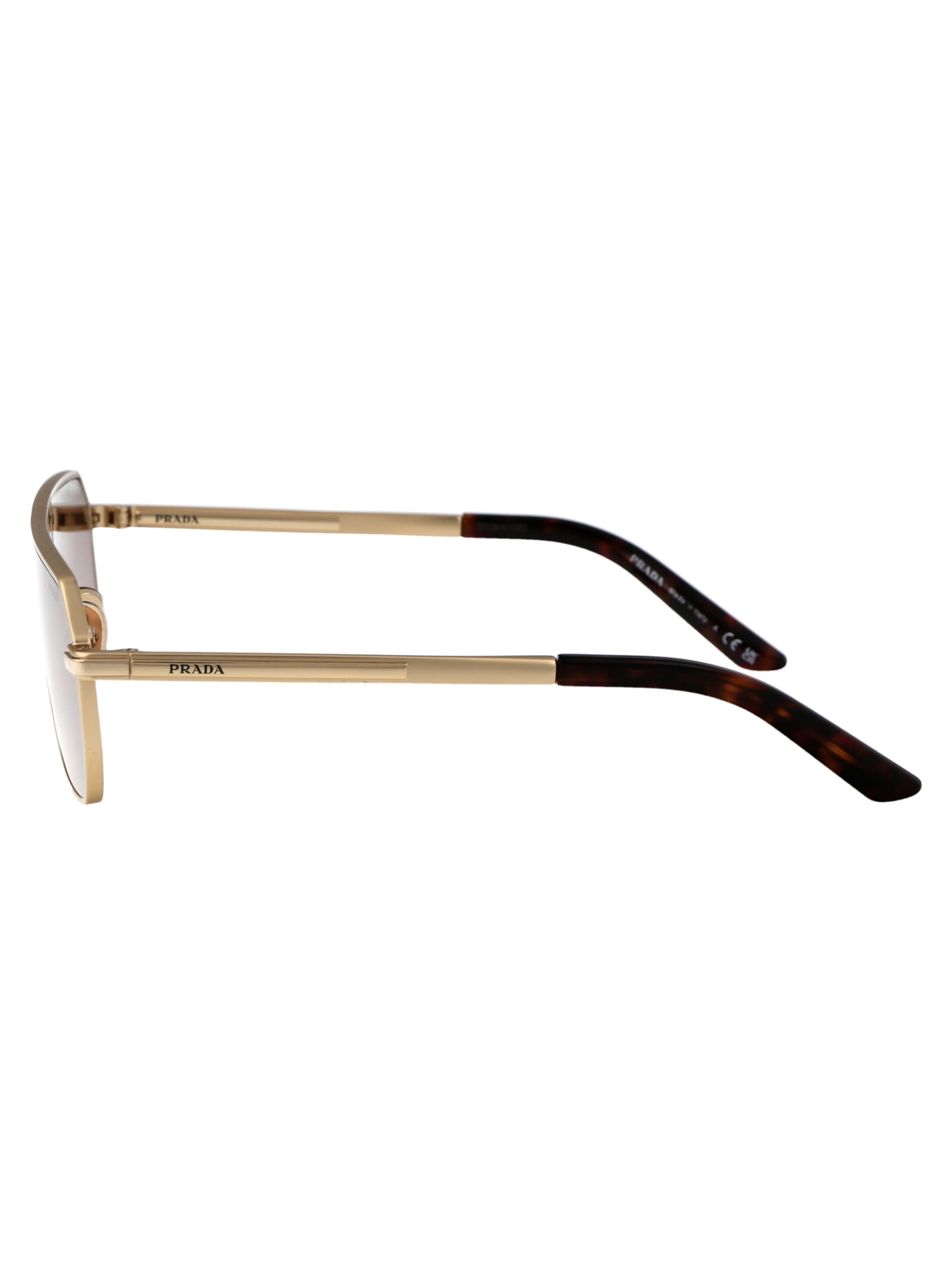 Shop Prada 0pr A53s Sunglasses In Vaf10d Matte Pale Gold