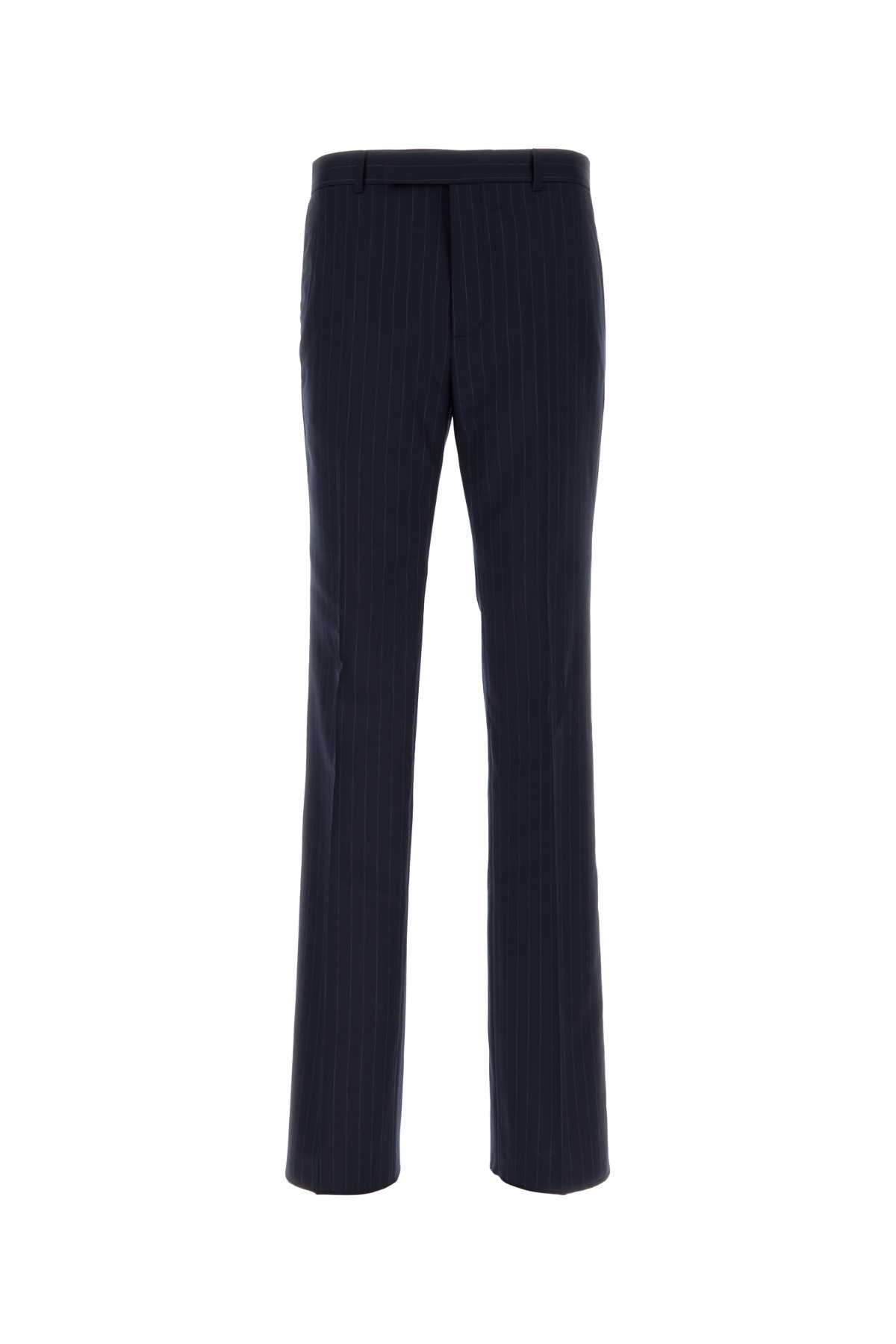 Shop Givenchy Embroidered Wool Pant In Deep Blue