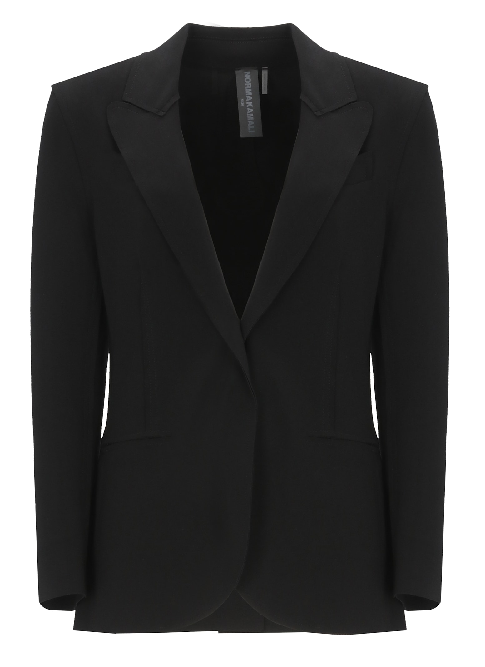 Norma Kamali Single Breasted Blazer In Black