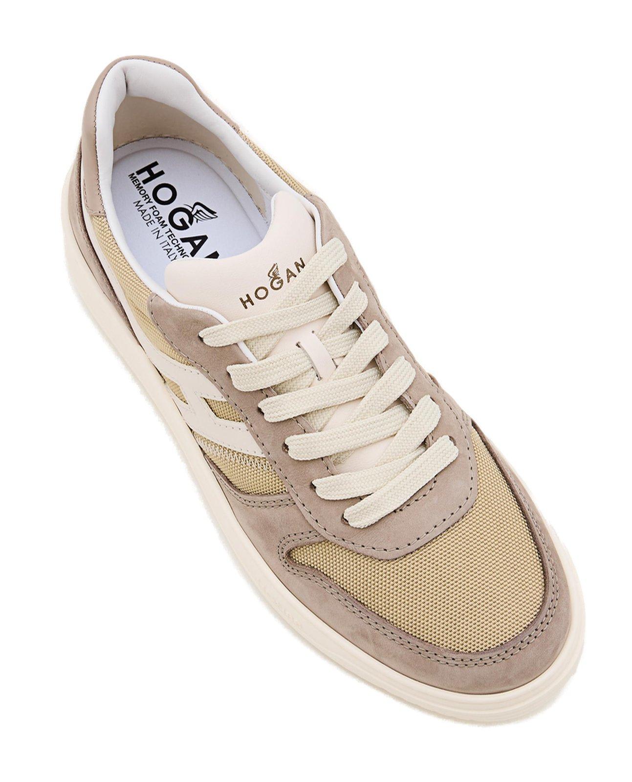 Hogan H630 Lace Up Sneakers In Beige