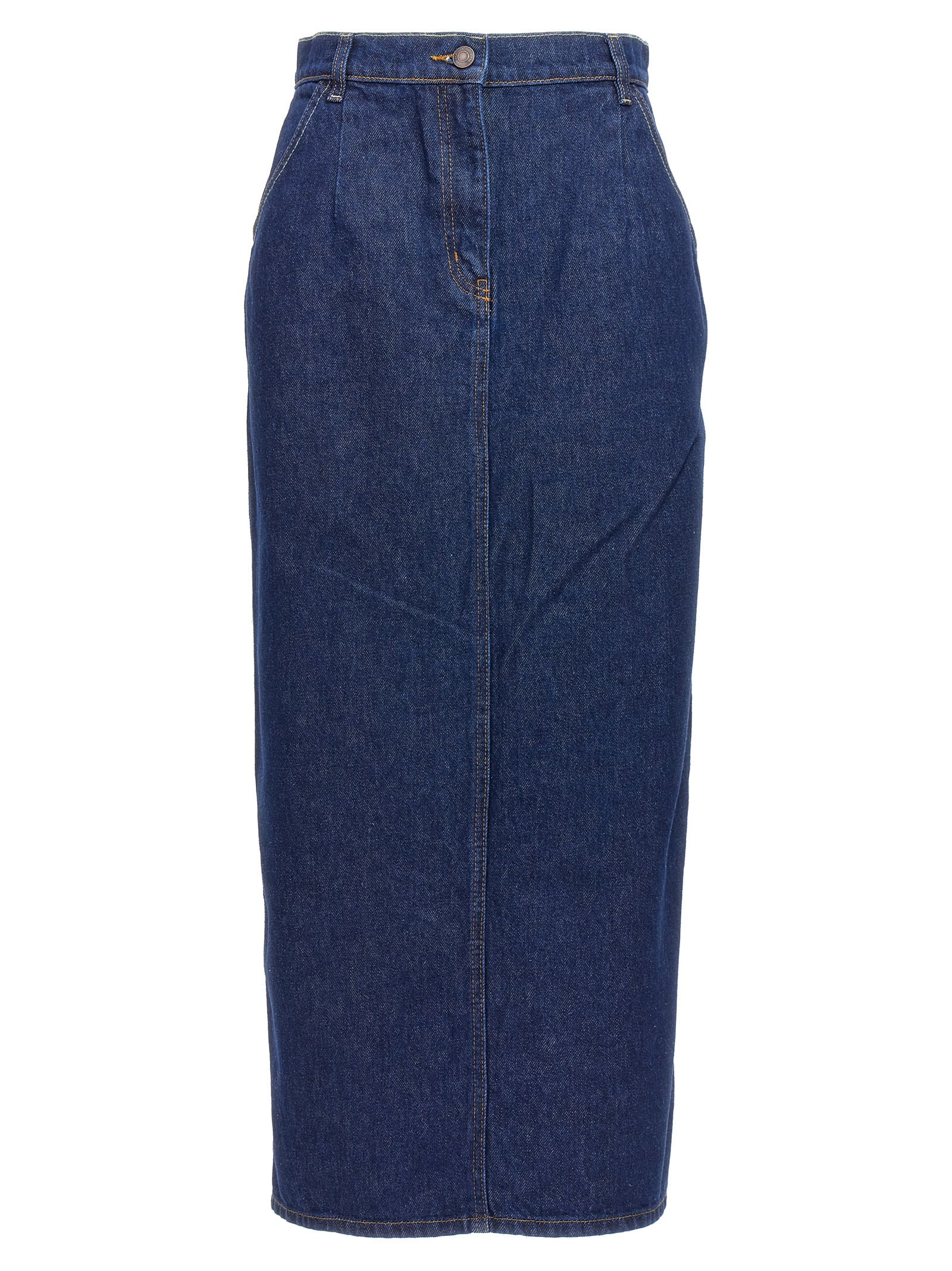 Shop Magda Butrym Denim Skirt In Blue