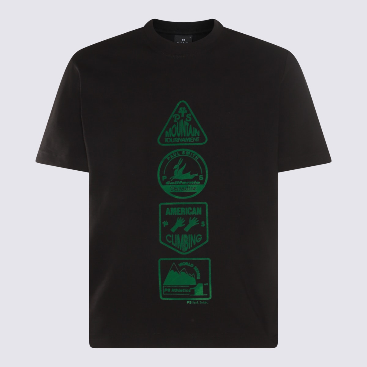 Paul Smith Black And Green Cotton T-shirt