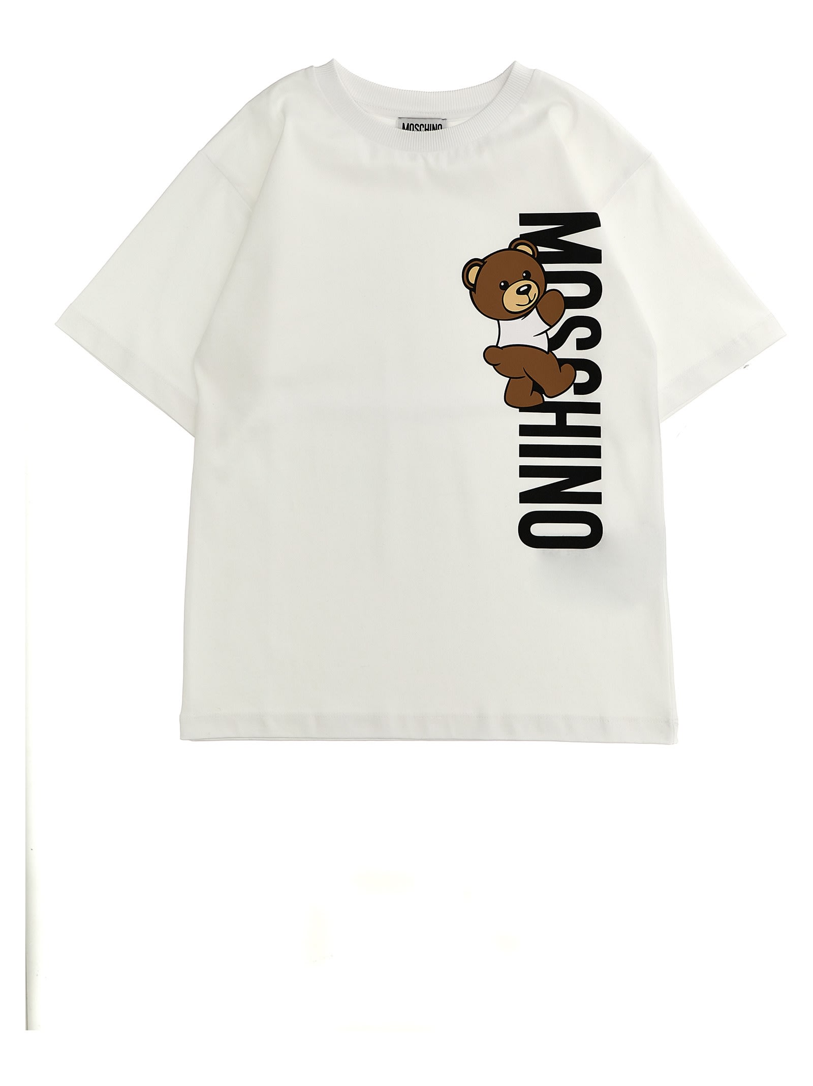Moschino Kids' Logo Print T-shirt In White