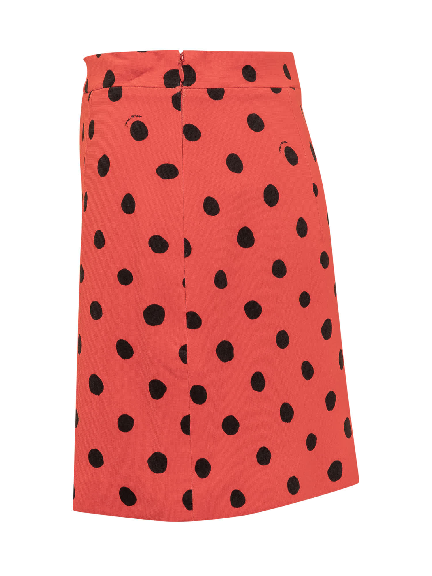 Shop Marni Polka Dot Skirt In Red