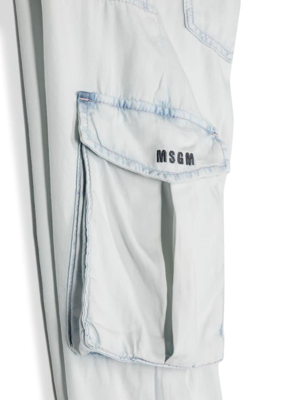 Shop Msgm Jeans Cargo In Blue