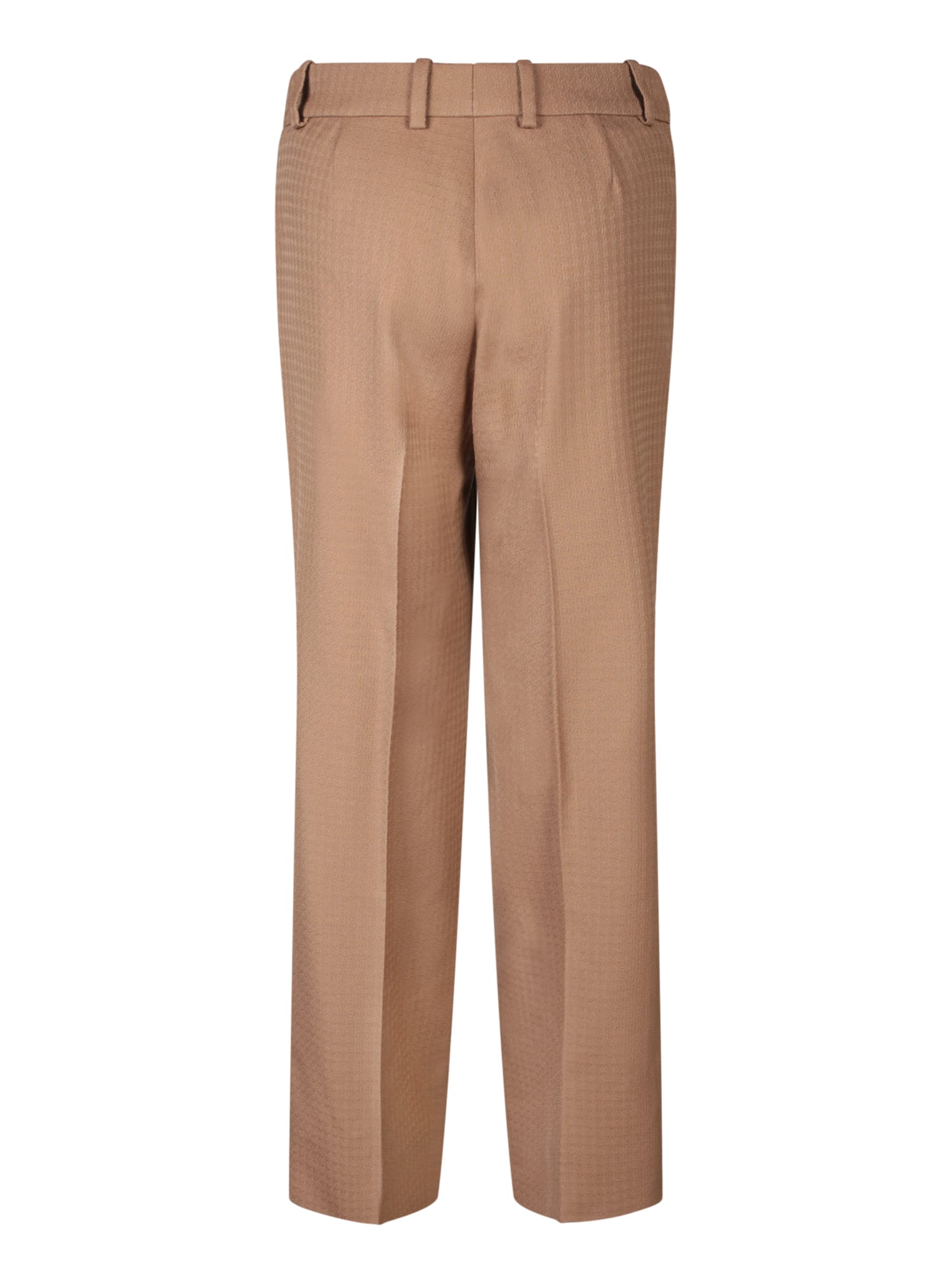 Shop Gucci Horsebit Brown Trousers In Beige