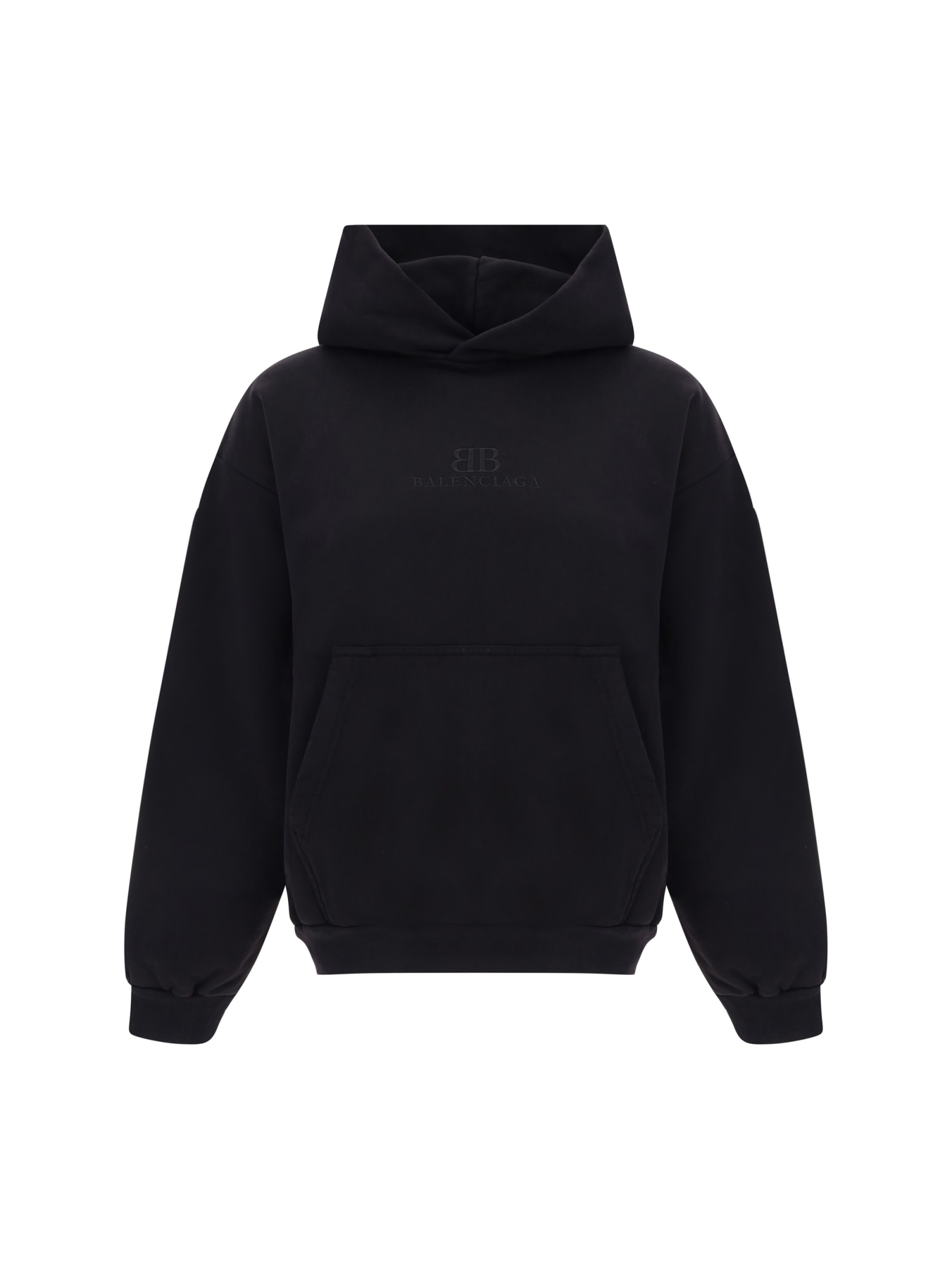 Shop Balenciaga Hoodie In Wash Black/wash Blk