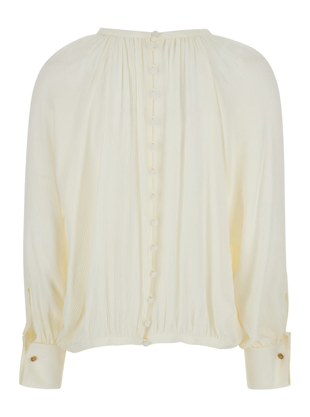 Shop Max Mara Cream White Narvel Blouse In Silk Woman