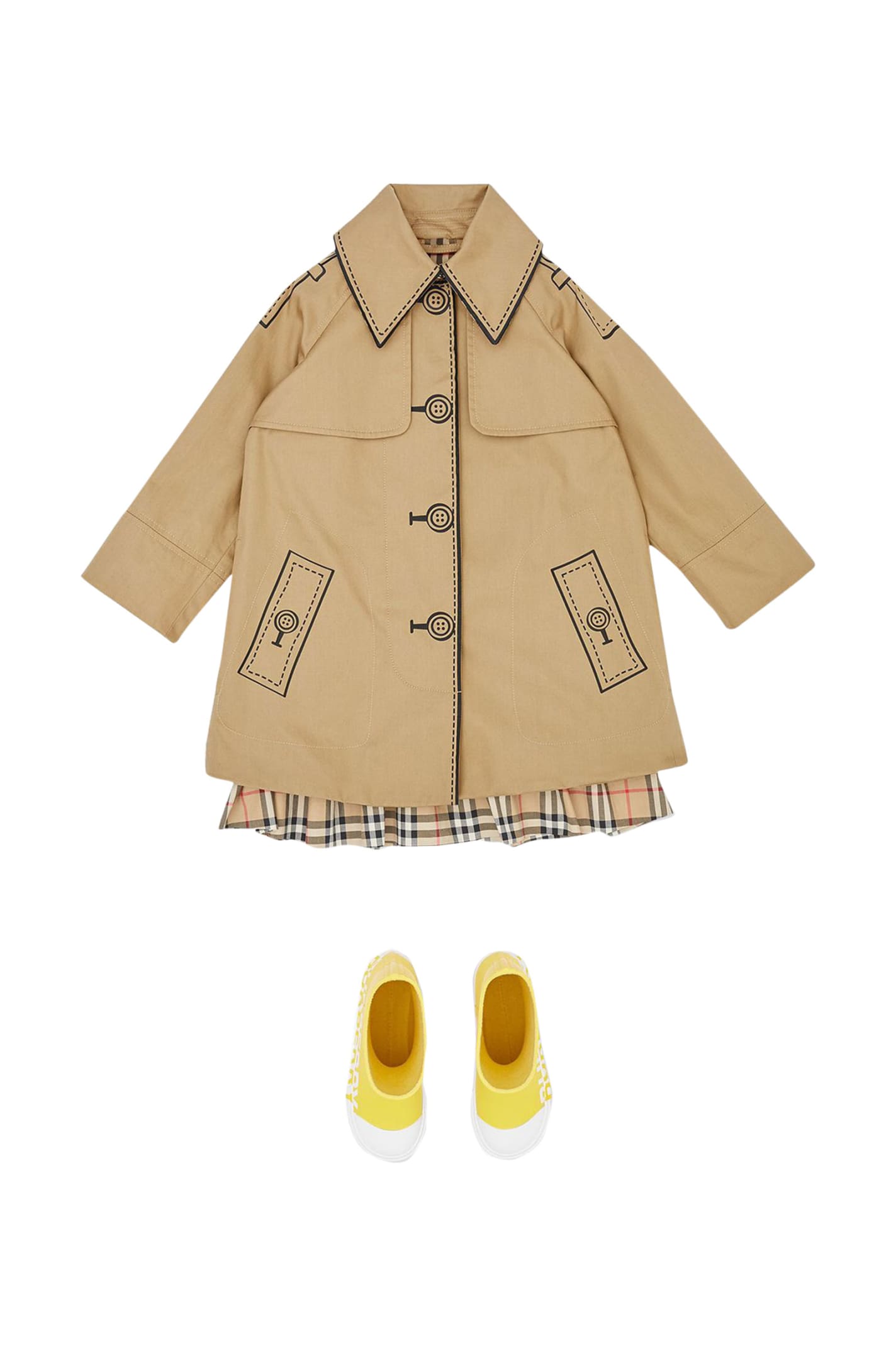 burberry coat kids yellow