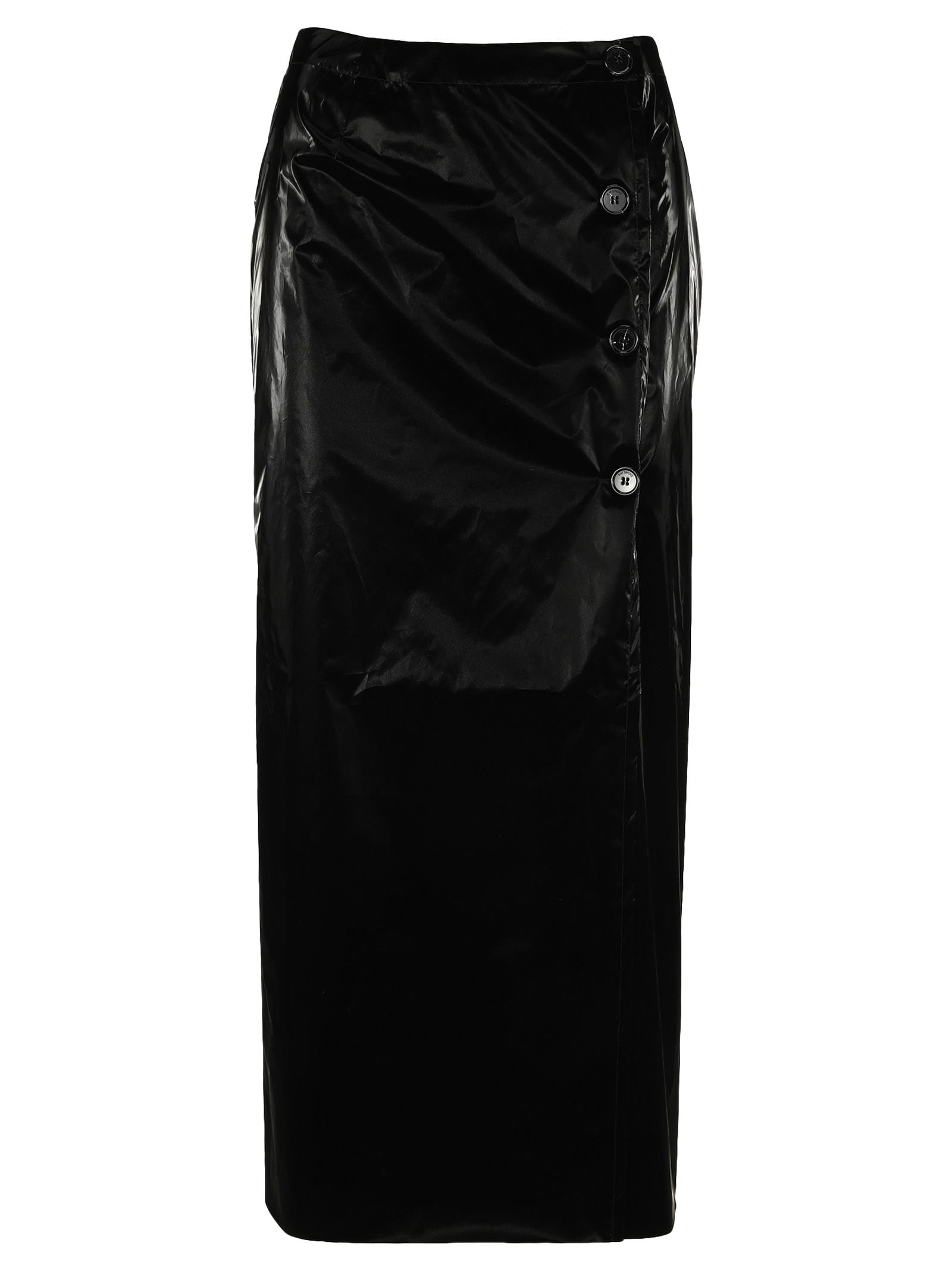Raf Simons Black Side-slit Straight Midi Skirt