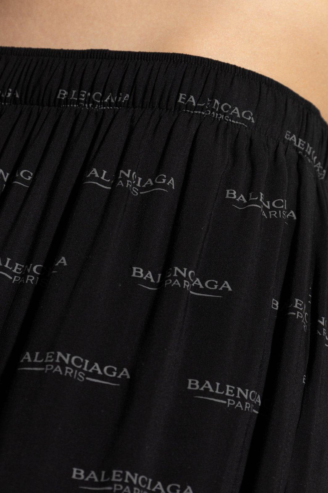 Balenciaga Monogram Loose Fitting Trousers In Black