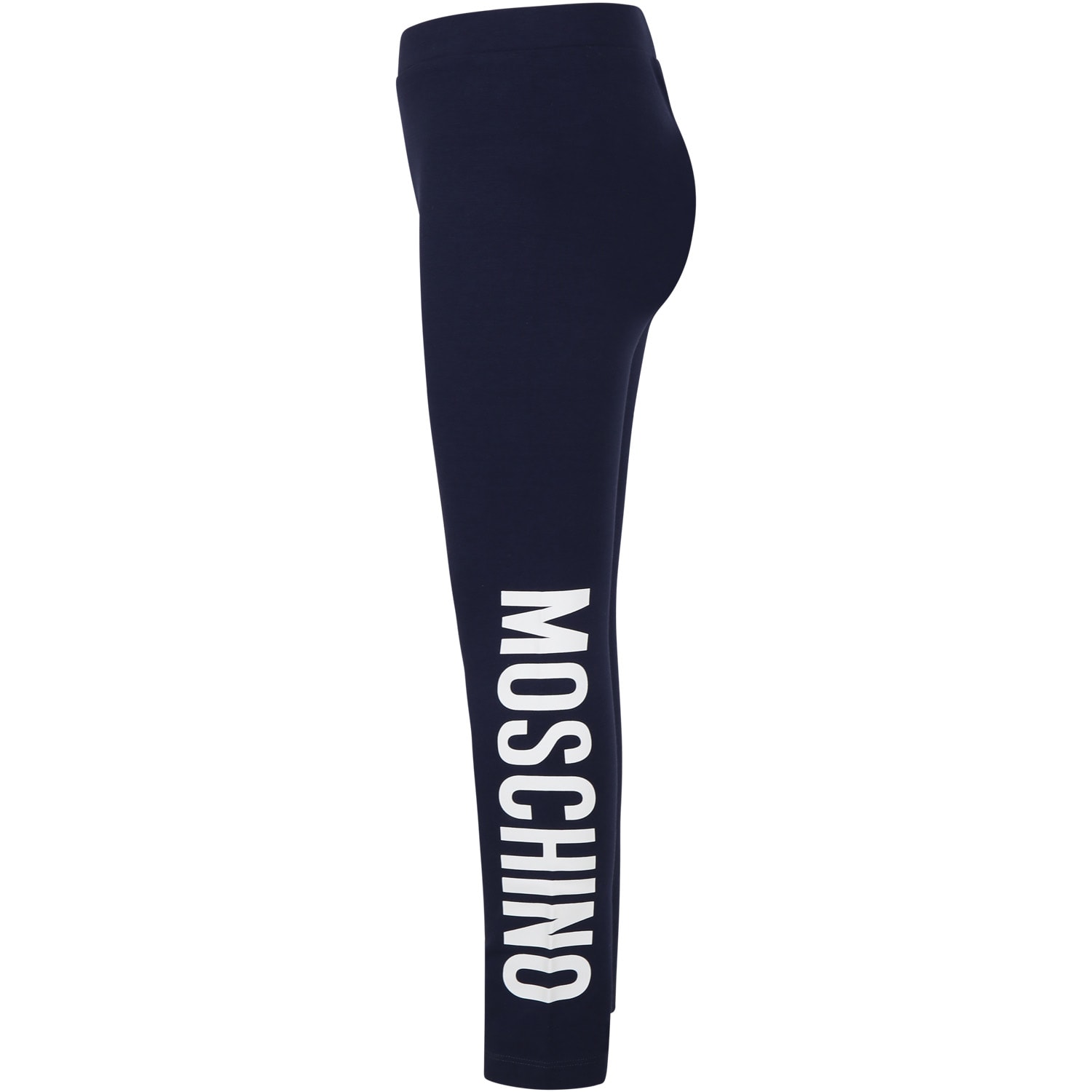 Shop Moschino Blue Leggings For Girl With Logo
