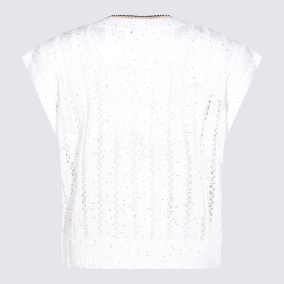 Brunello Cucinelli White Cotton Knitwear In White
