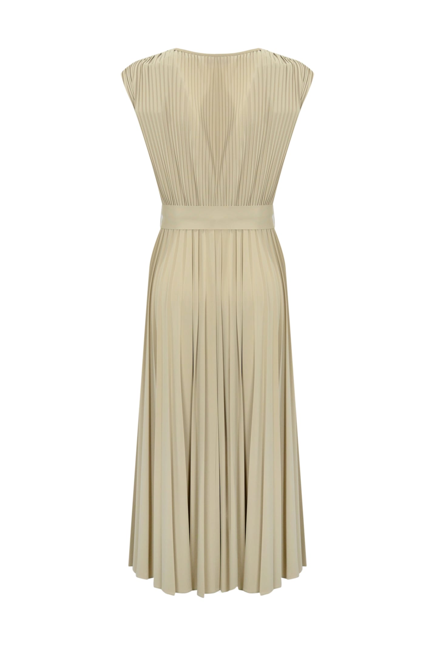 Shop Max Mara Kiss Dress In Pleated Jersey In Neutro