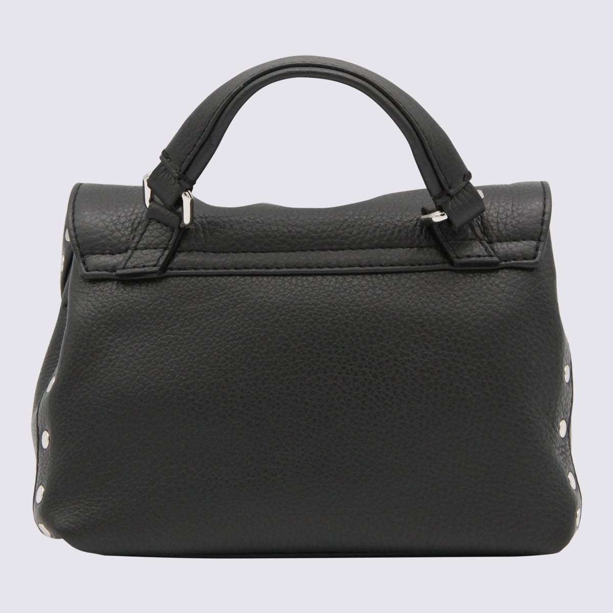 Zanellato Black Leather Postina Baby Top Handle Bag In Black