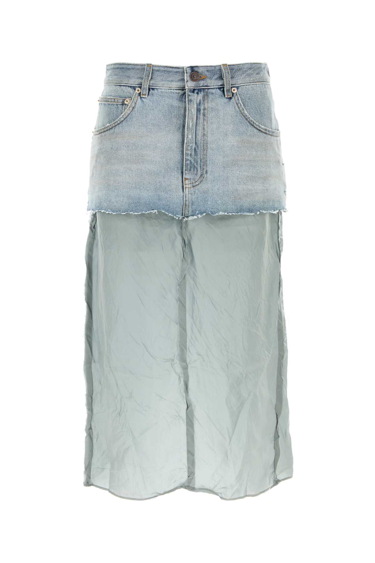 Balenciaga Women Denim Skirt In Blue