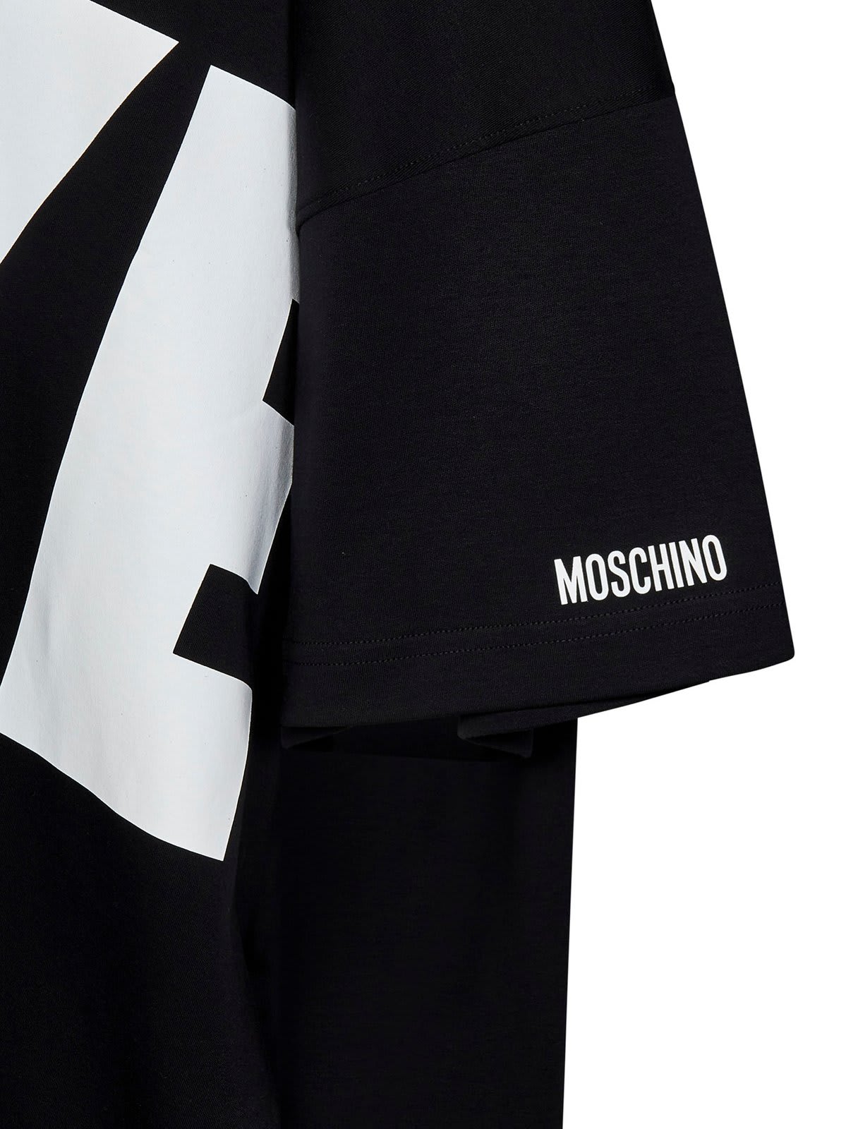 Shop Moschino Love Printed Oversized Dress In Black