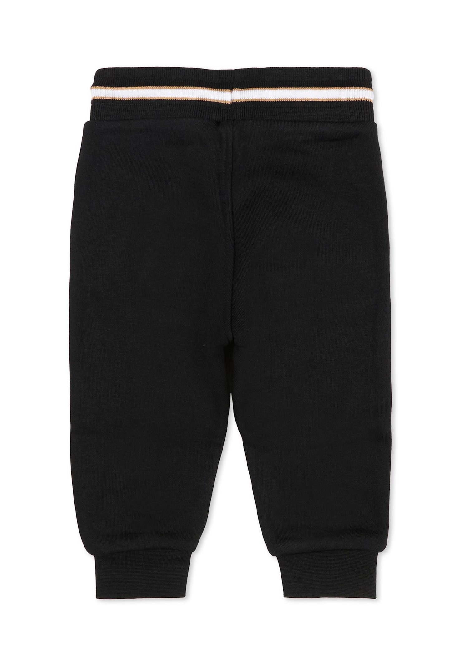 Hugo Boss Black Trousers For Baby Boy With Logo In Black