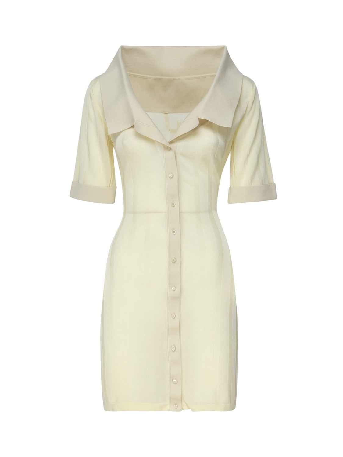 Shop Jacquemus Robe Manta Mini Dress In Light Yellow