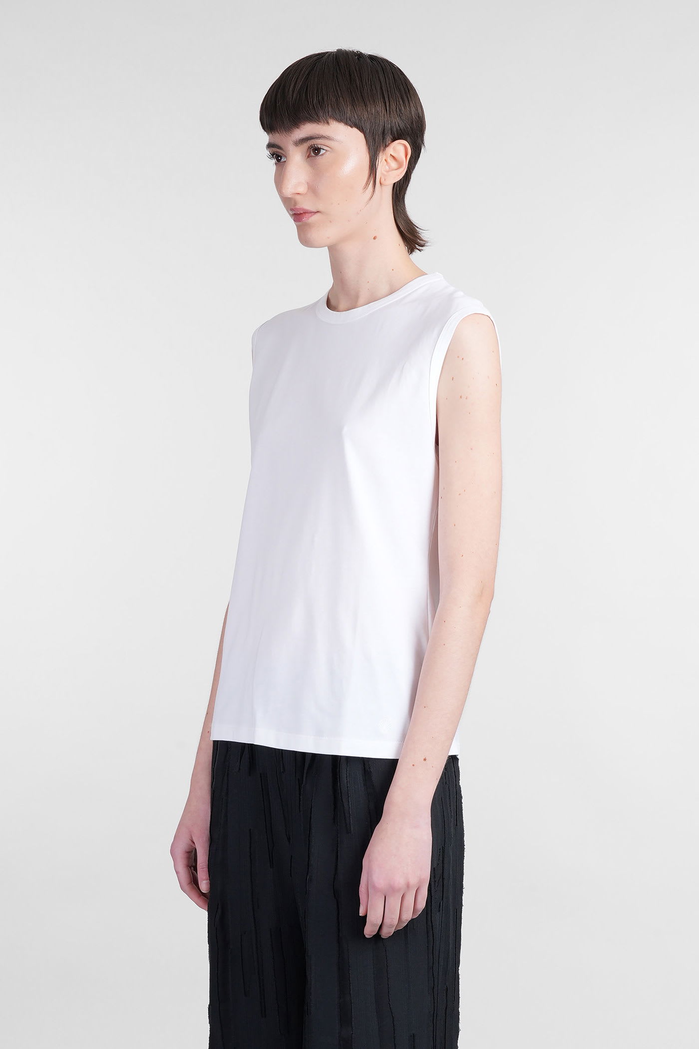 LOULOU STUDIO BRANI TANK TOP IN WHITE COTTON