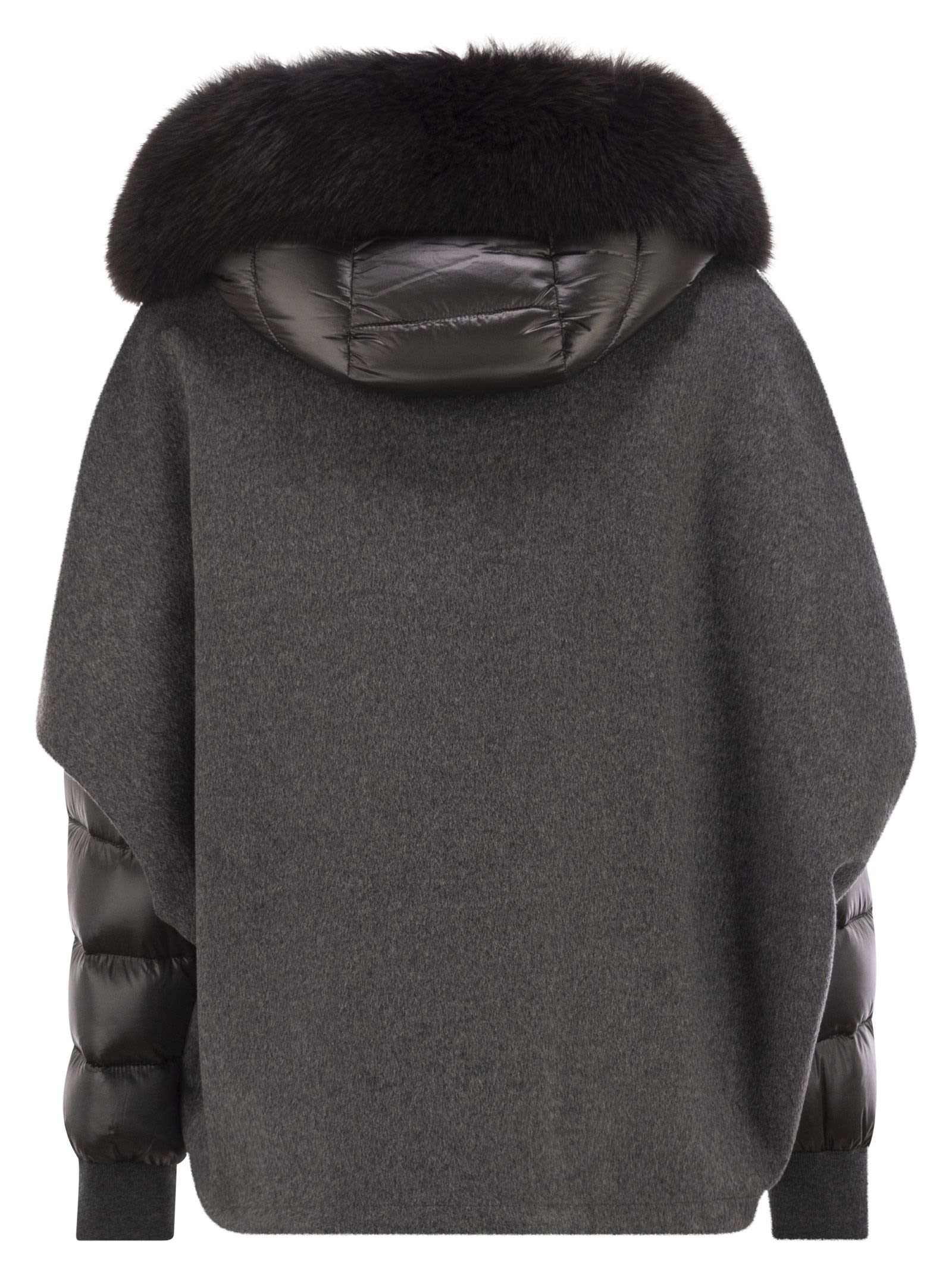 Moorer Pegaso - Down Jacket With Detachable Hood In Gray