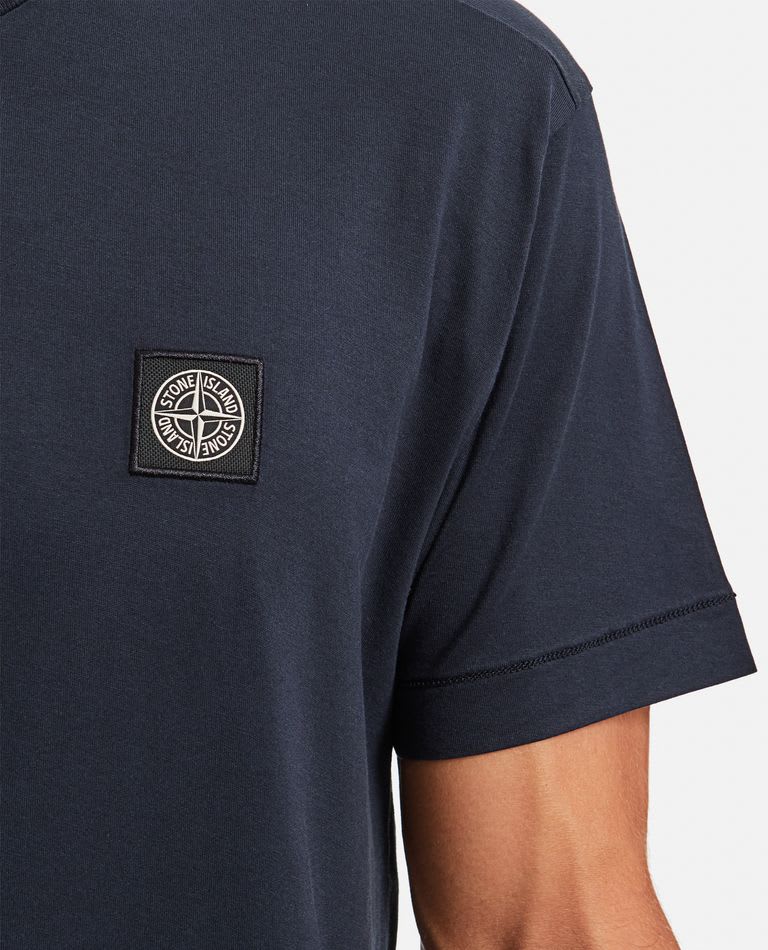Shop Stone Island T Shirt Girocollo Mini Logo Petto In Blue