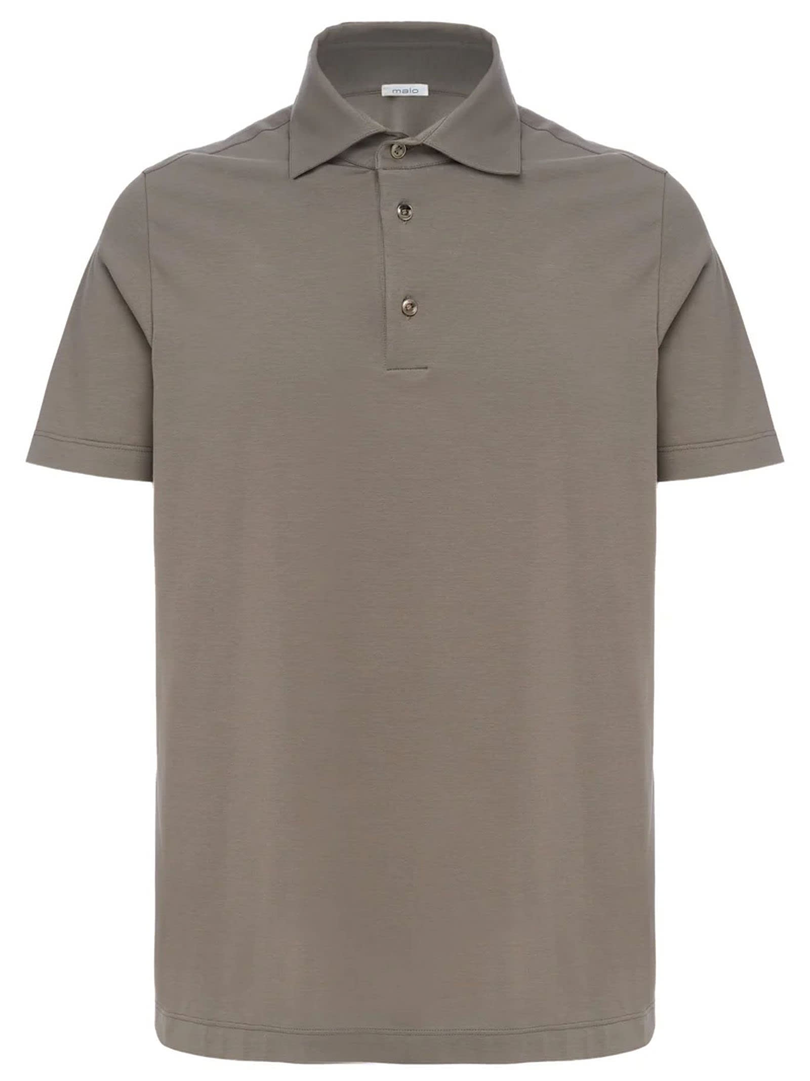 Brown Stretch-cotton Polo Shirt