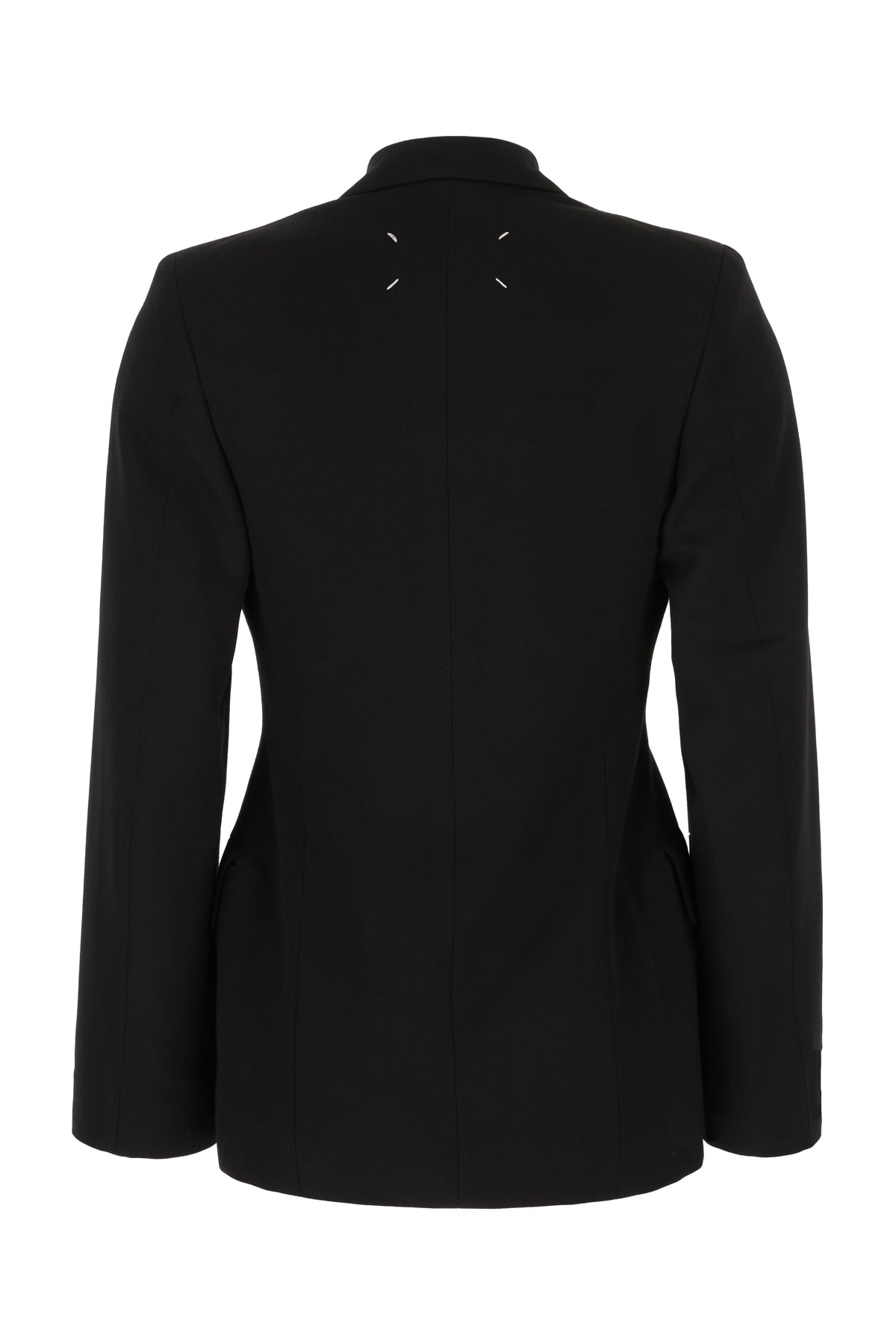 Shop Maison Margiela Black Wool Blazer