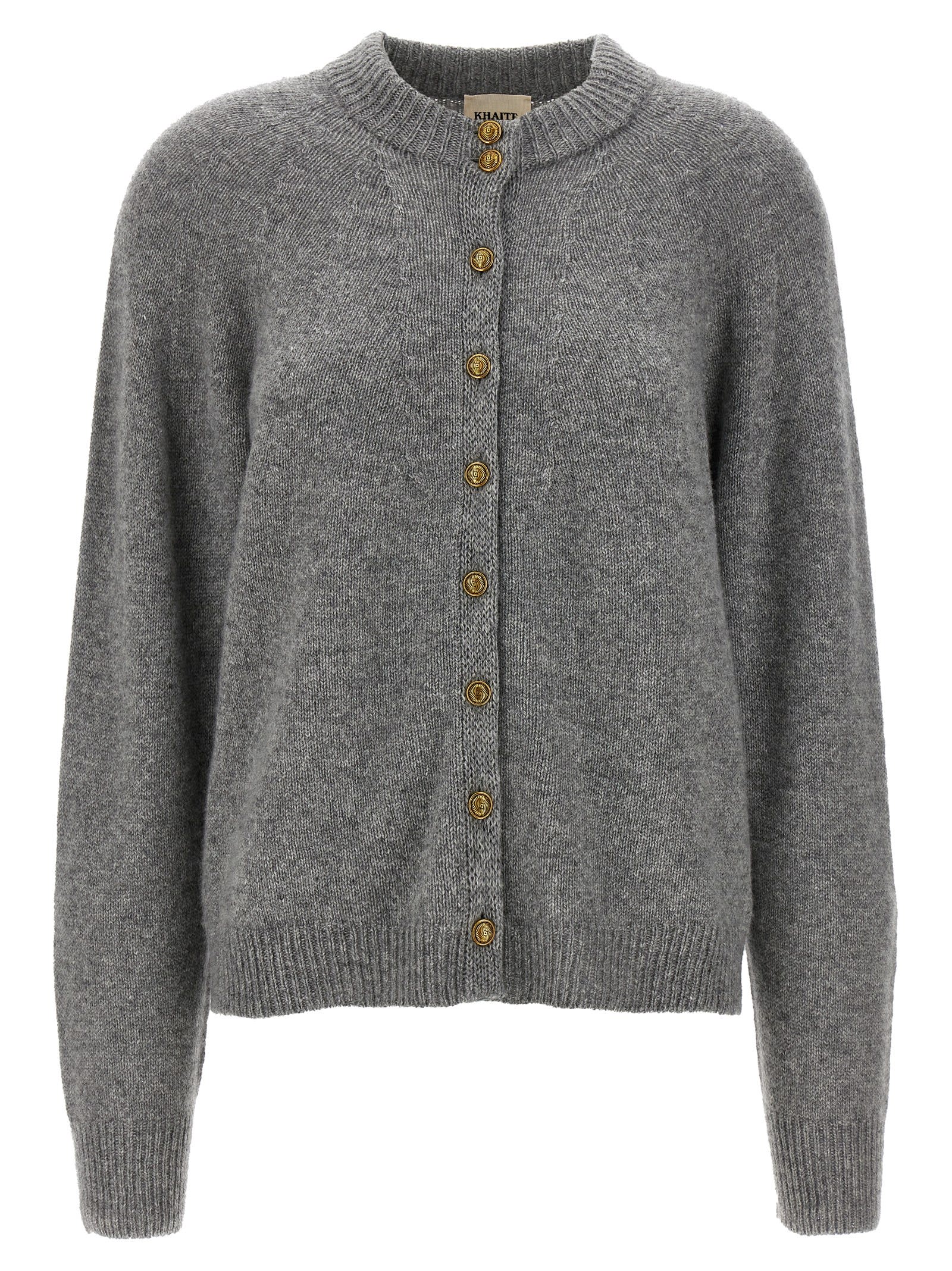 Shop Khaite Ambre Cardigan In Gray