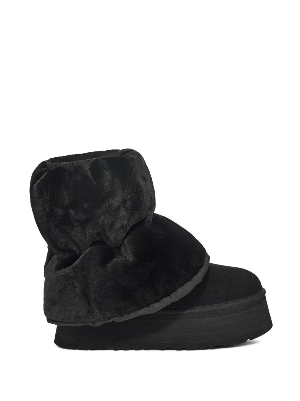 Shop Ugg Woman Classic Mini Dipper Puffer Boots In Bblc Black Black