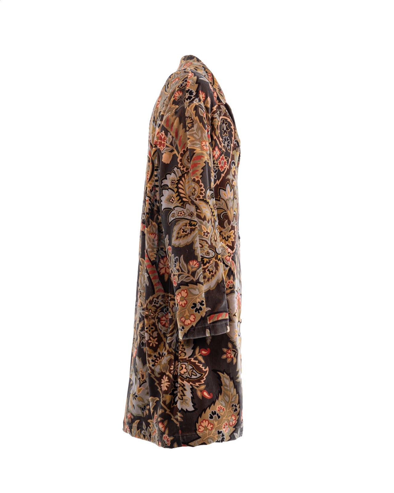 Shop Etro Floral Paisley Velvet Coat In Green