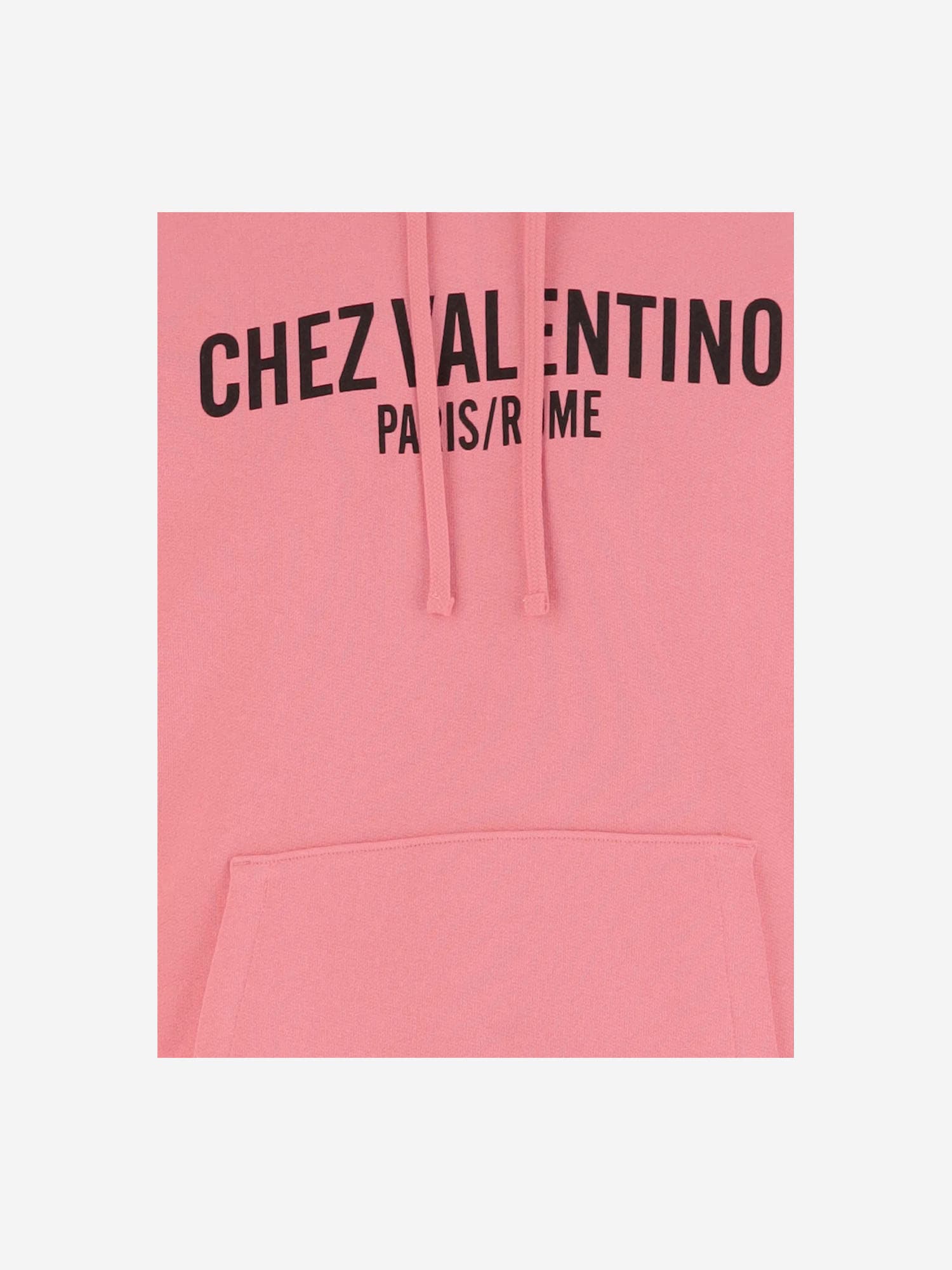 Valentino Logo Printed Drawstring Hoodie In Rosa.