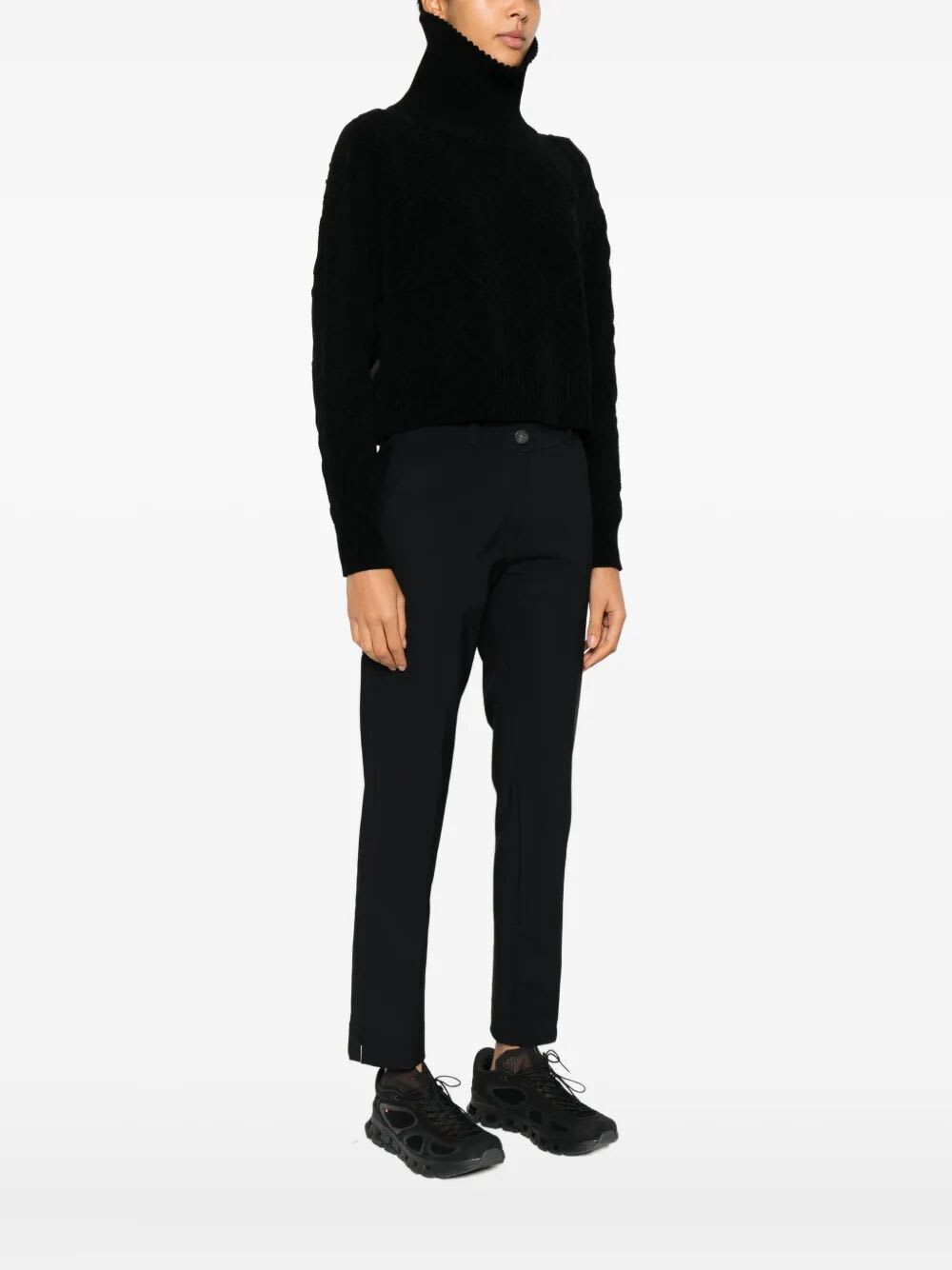 Rrd - Roberto Ricci Design Velvet Fish Volcano Wom Knit In Black