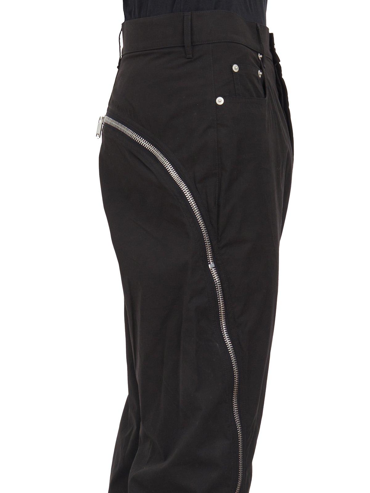 Shop Rick Owens Bolan Banana High-waist Zip-detailed Trousers In Black