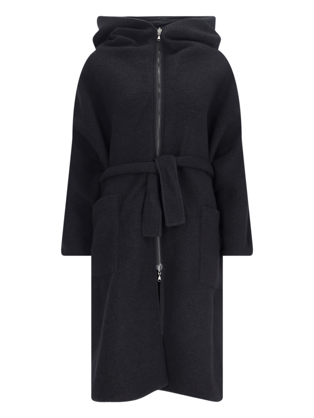 Shop Kimonorain Maxi Hooded Down Jacket In Black