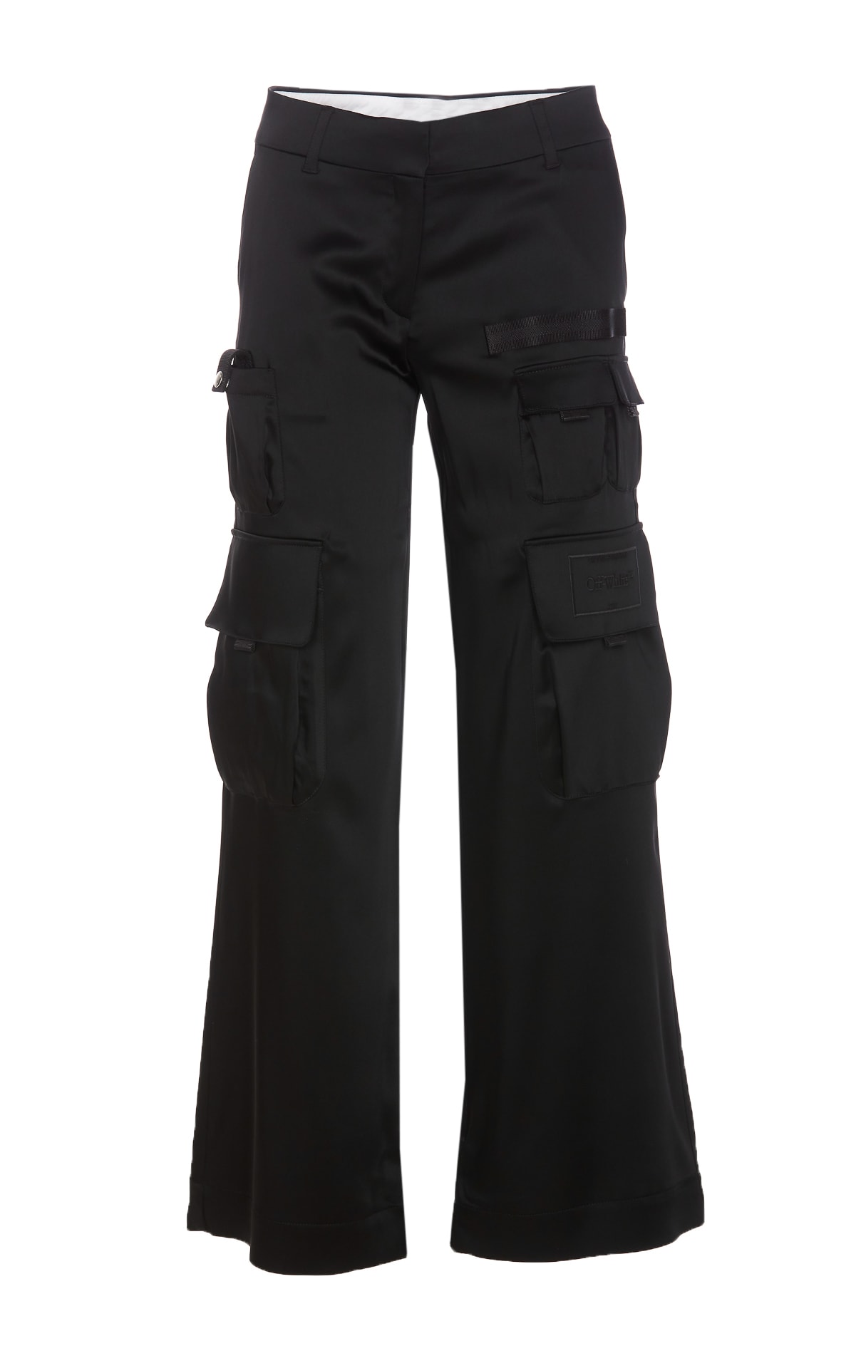 Shop Off-white Satin Toybox Pants In Black