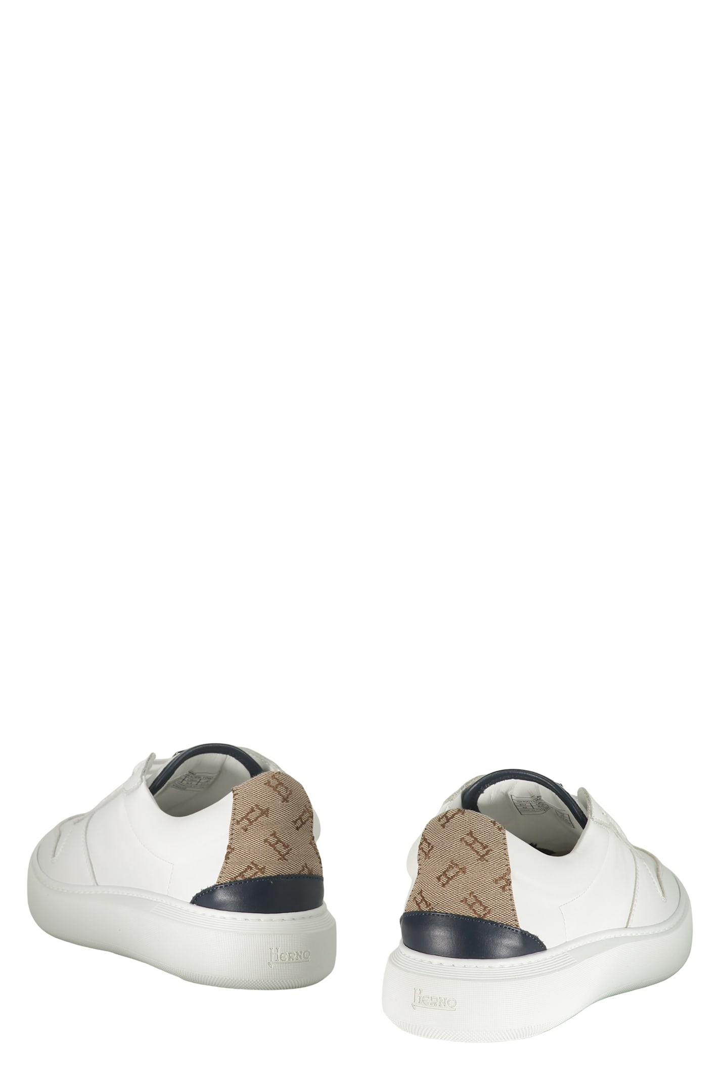 Herno Monogram-heel Low-top Sneakers In Red