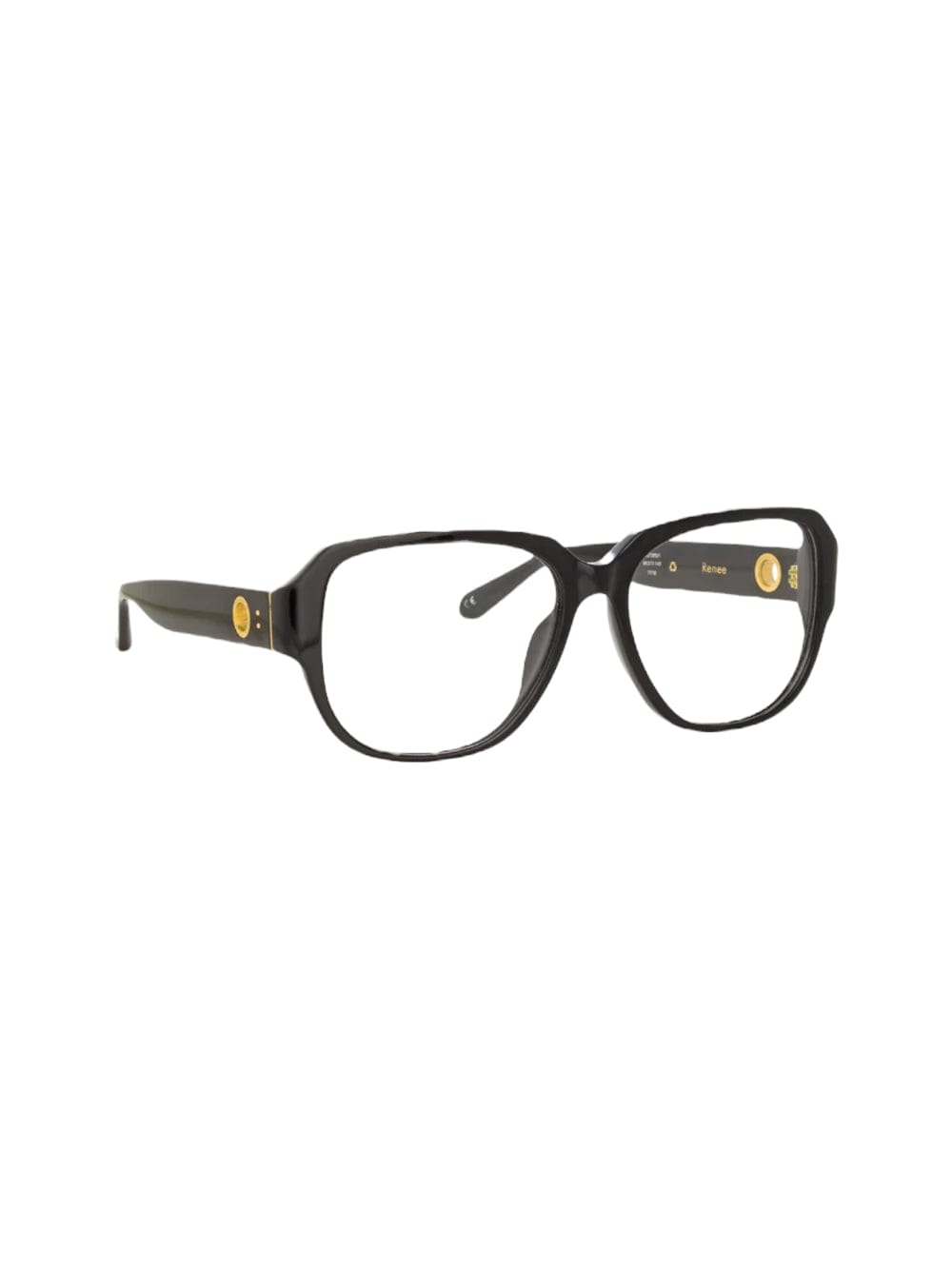 Shop Linda Farrow Renee - Black Glasses