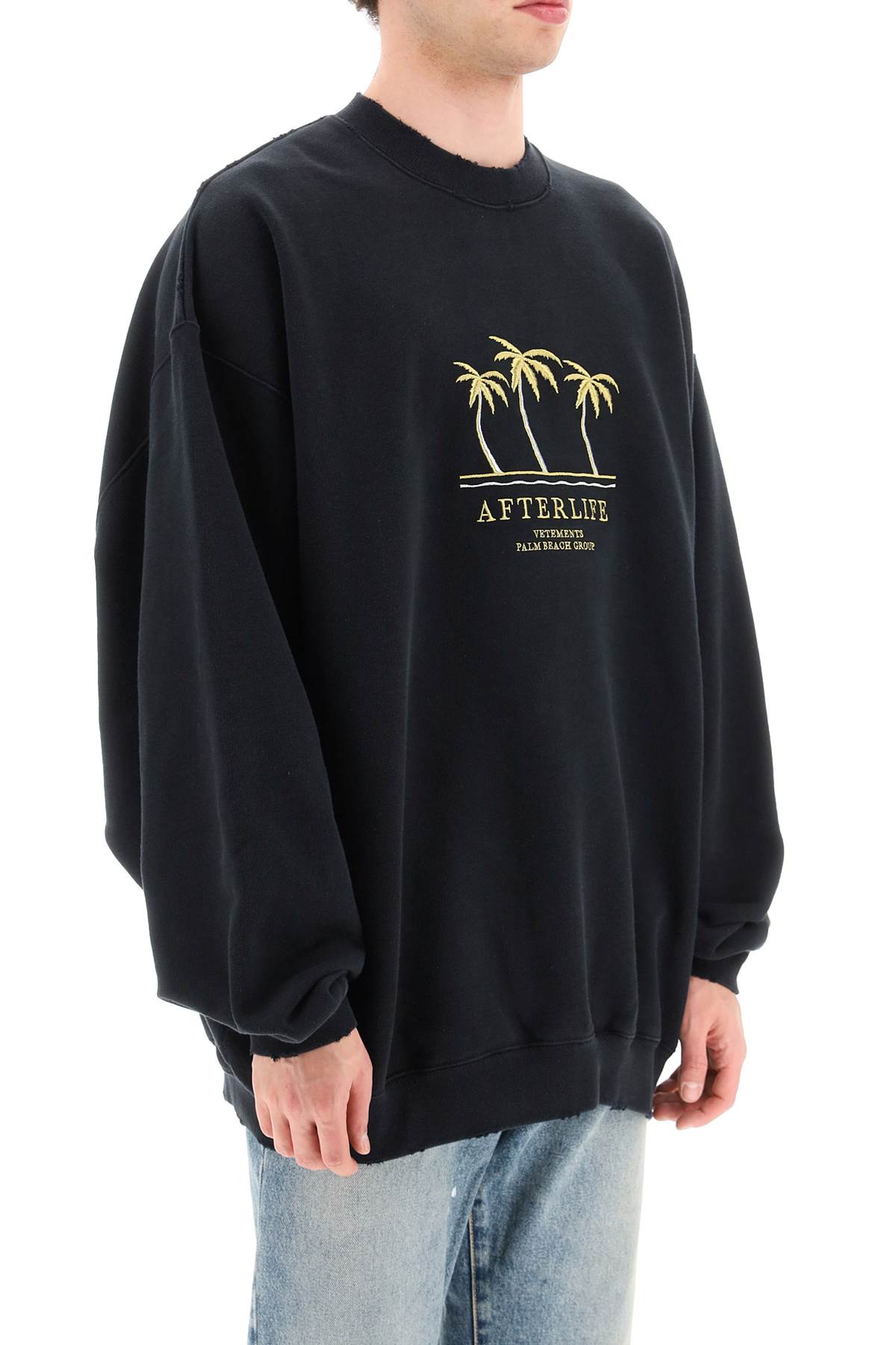 Shop Vetements Afterlife Embroidery Sweatshirt In Black (black)
