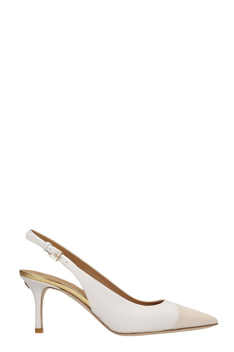 TORY BURCH PENELOPE PUMPS IN WHITE LEATHER,11309536